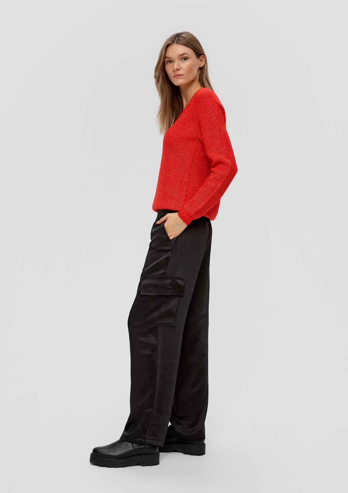 s.Oliver Relaxed fit: satin trousers with a wide leg