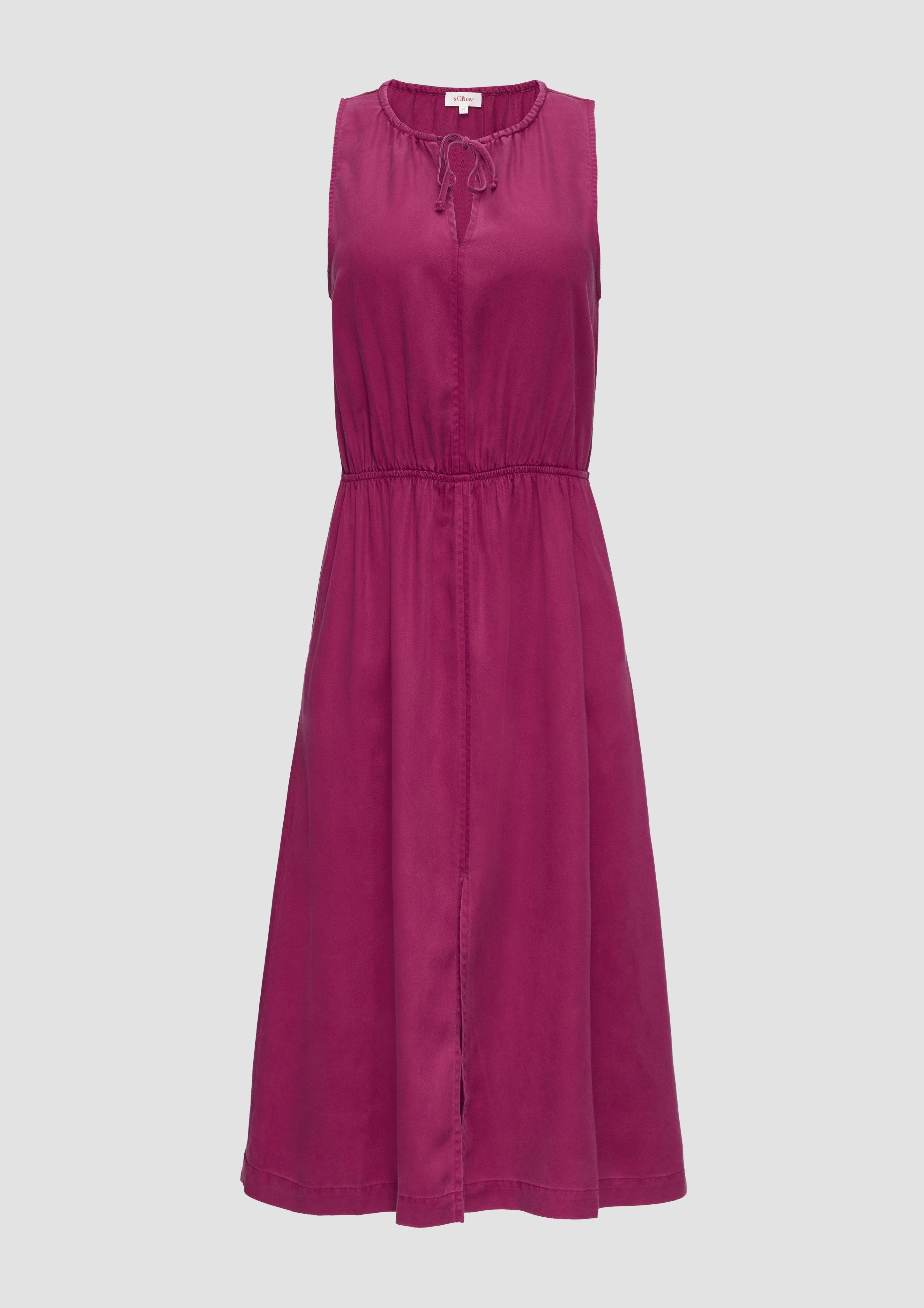 s.Oliver - Midi-Kleid aus Lyocell mit Gummizug, Damen, Rosa