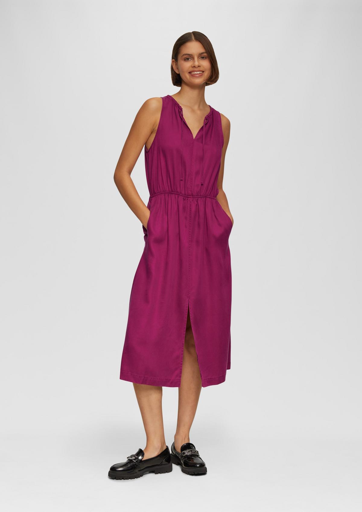 Lyocell midi dress with an elasticated waistband - burgundy | s.Oliver