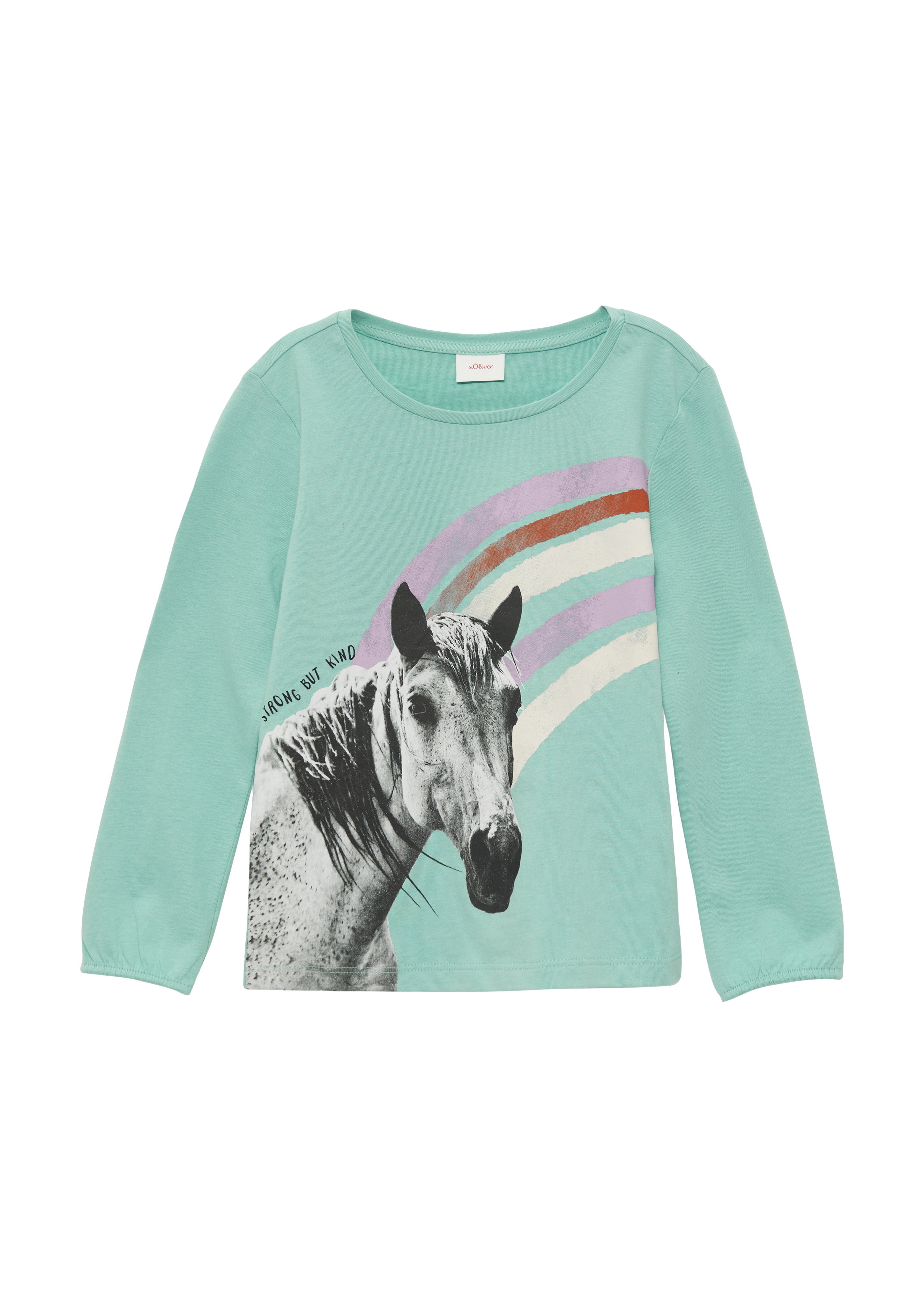 s.Oliver - Weiches Langarmshirt mit Fotoprint, Kinder, türkis