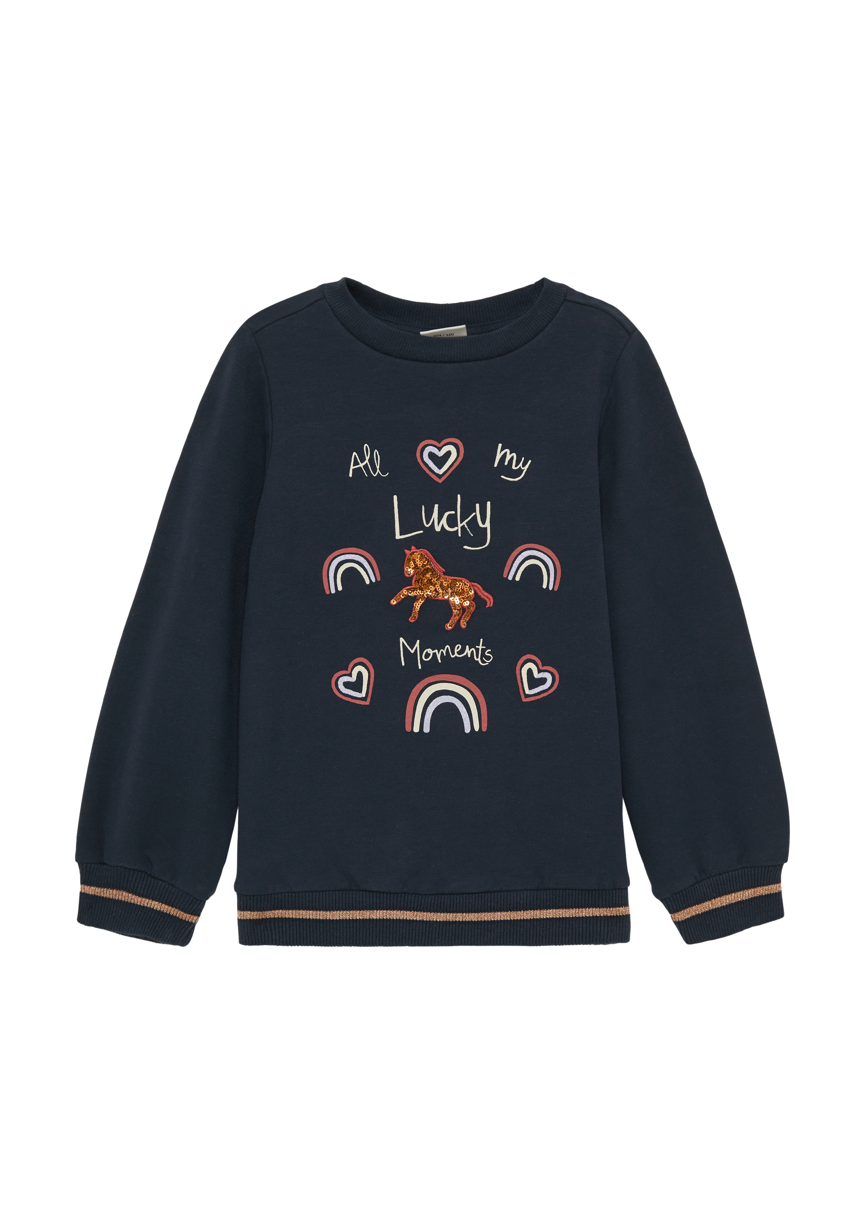 s.Oliver - Weiches Sweatshirt mit Glitzer- und Pailletendetails, Kinder, blau