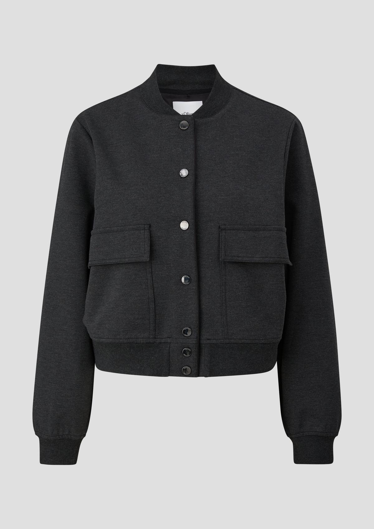 Bomber jacket with patch pockets - dark grey | s.Oliver
