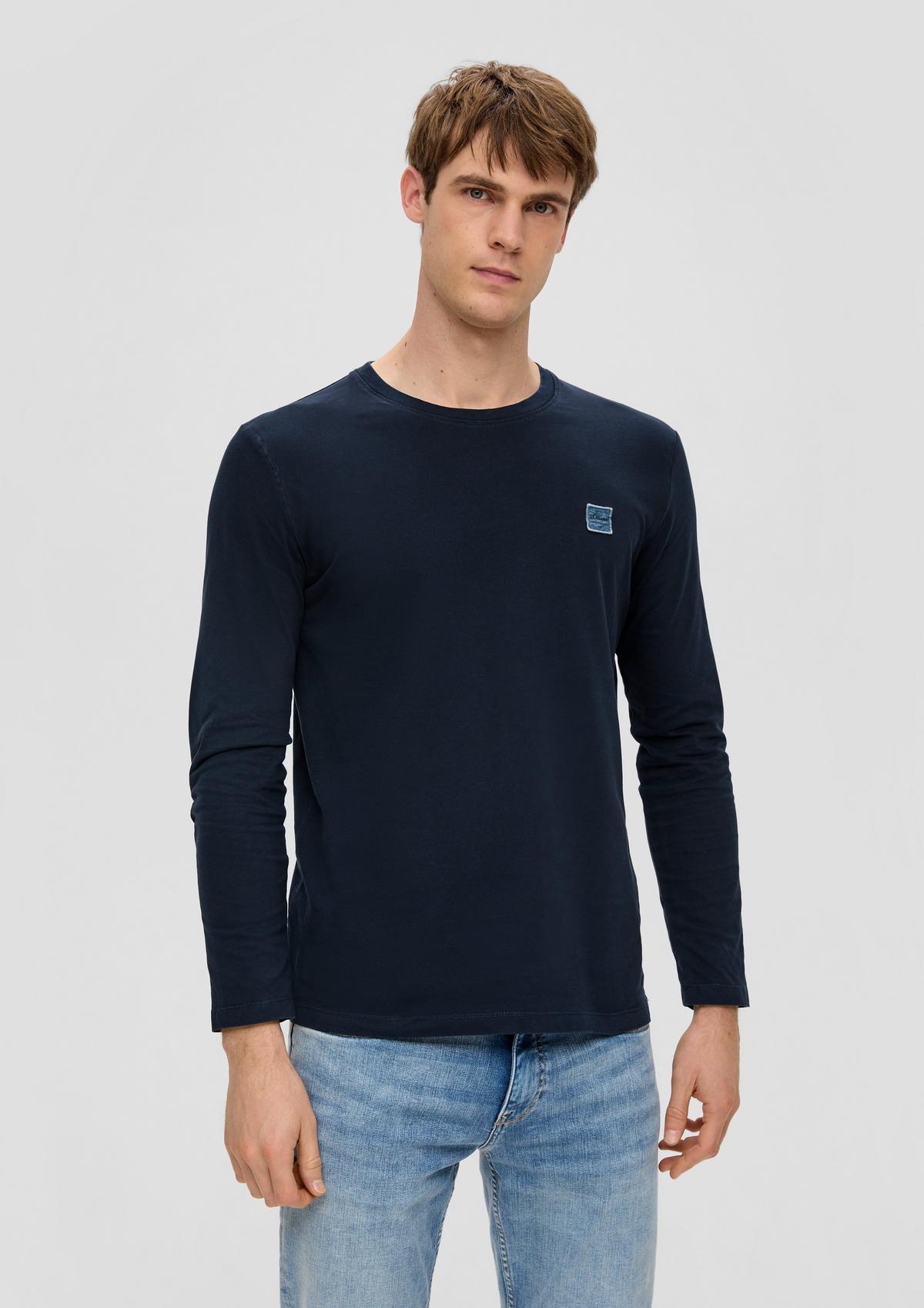a print logo Long - blue sleeve with top