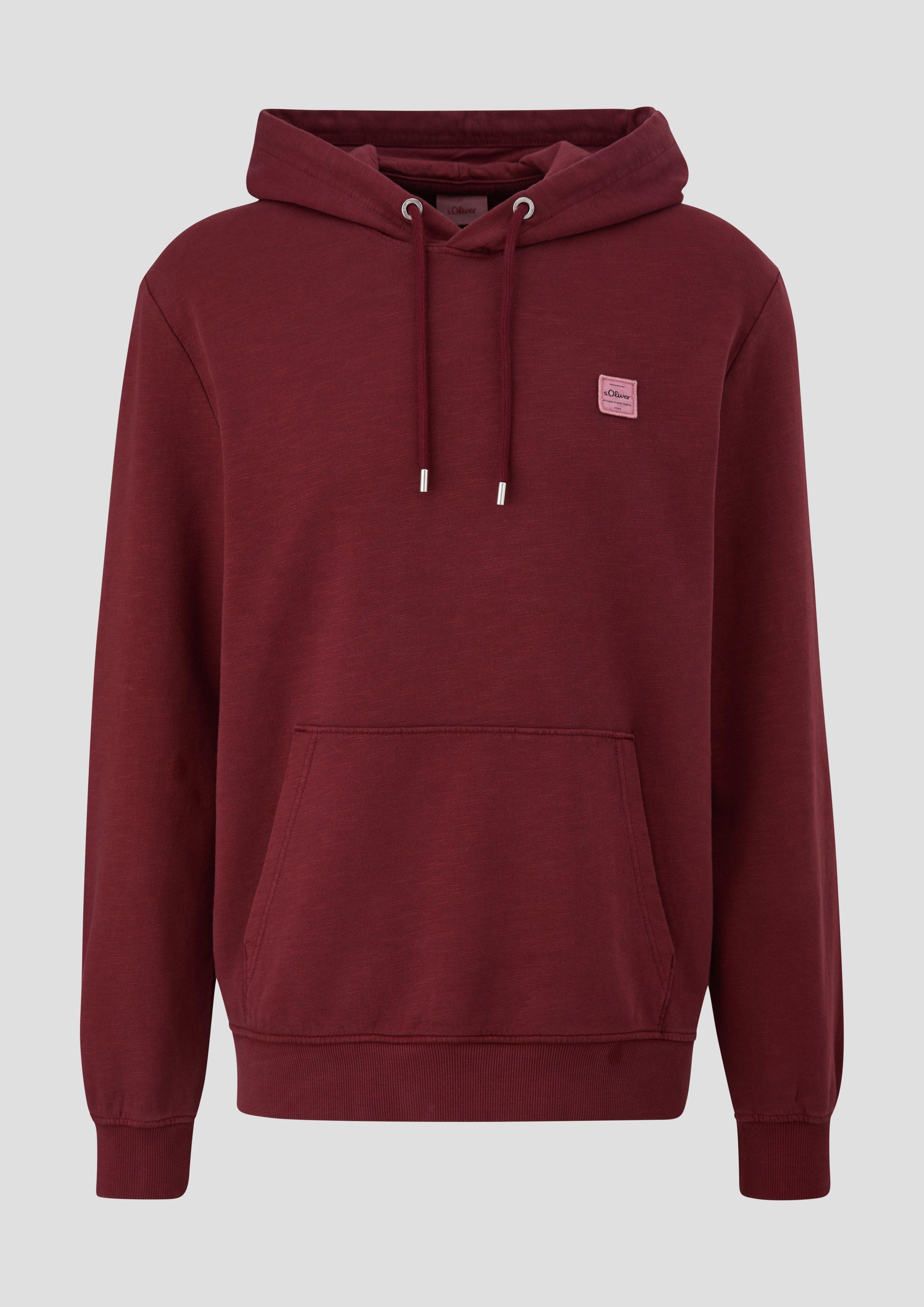 s.Oliver - Kapuzensweatshirt mit Logo-Detail, Herren, rot