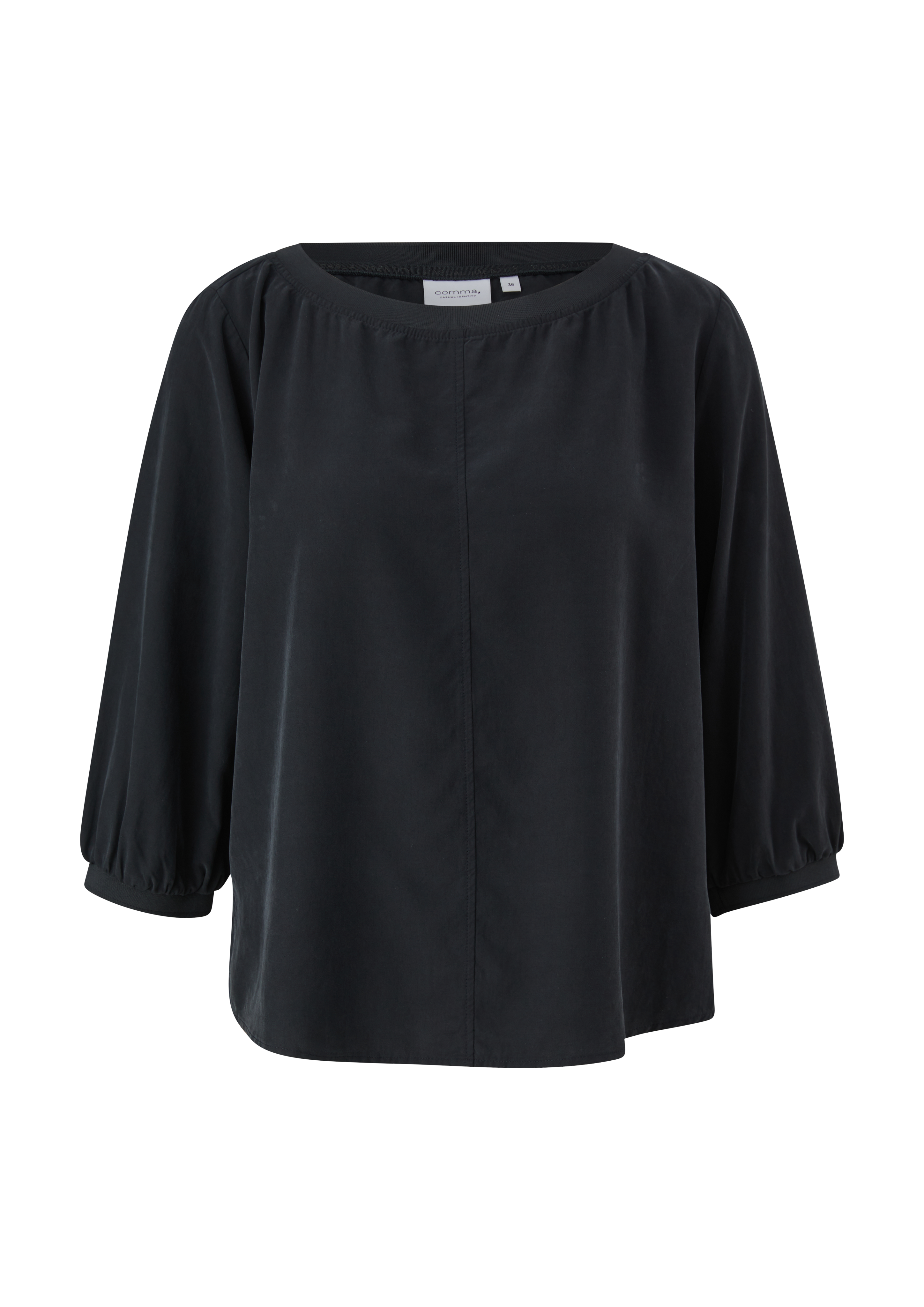 3/4-length sleeve blouse made of modal - Black | SCAYLE