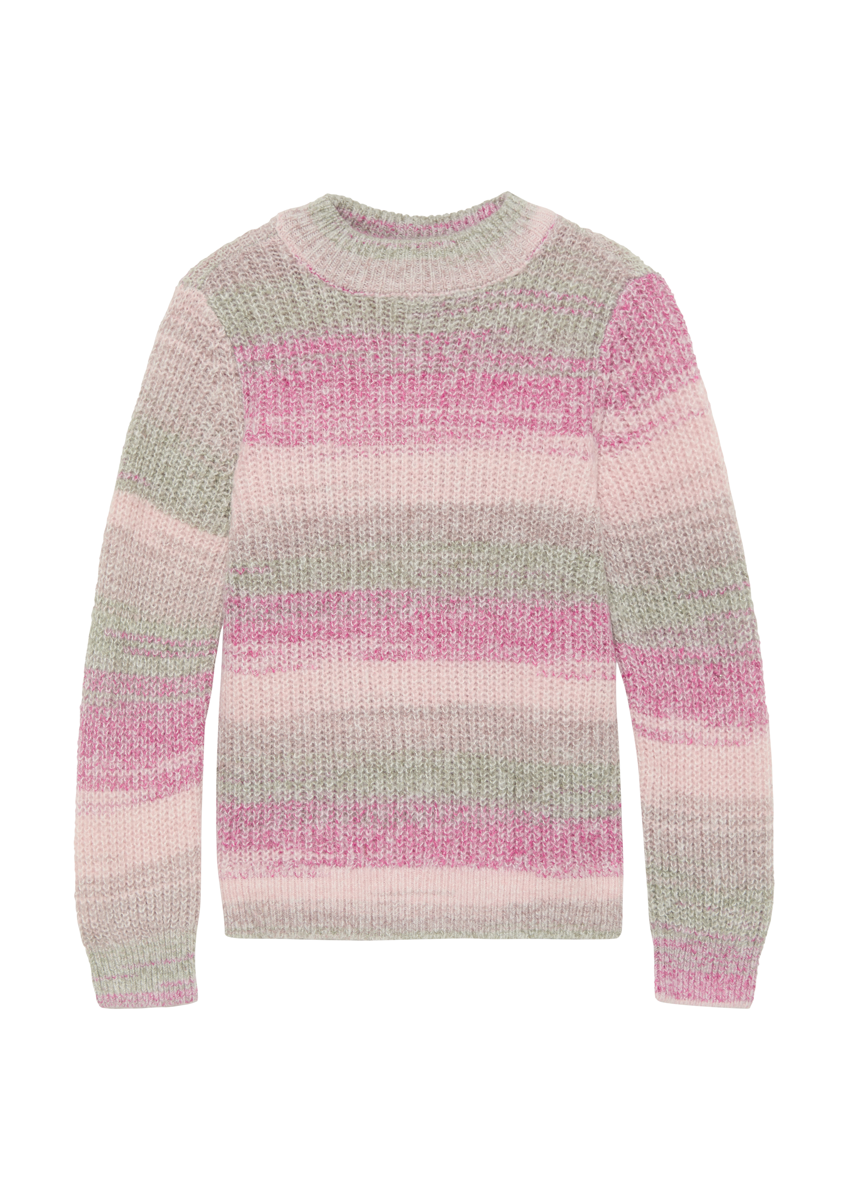 s.Oliver - Melierter Strickpullover mit Stehkragen, Kinder, mehrfarbig|pink