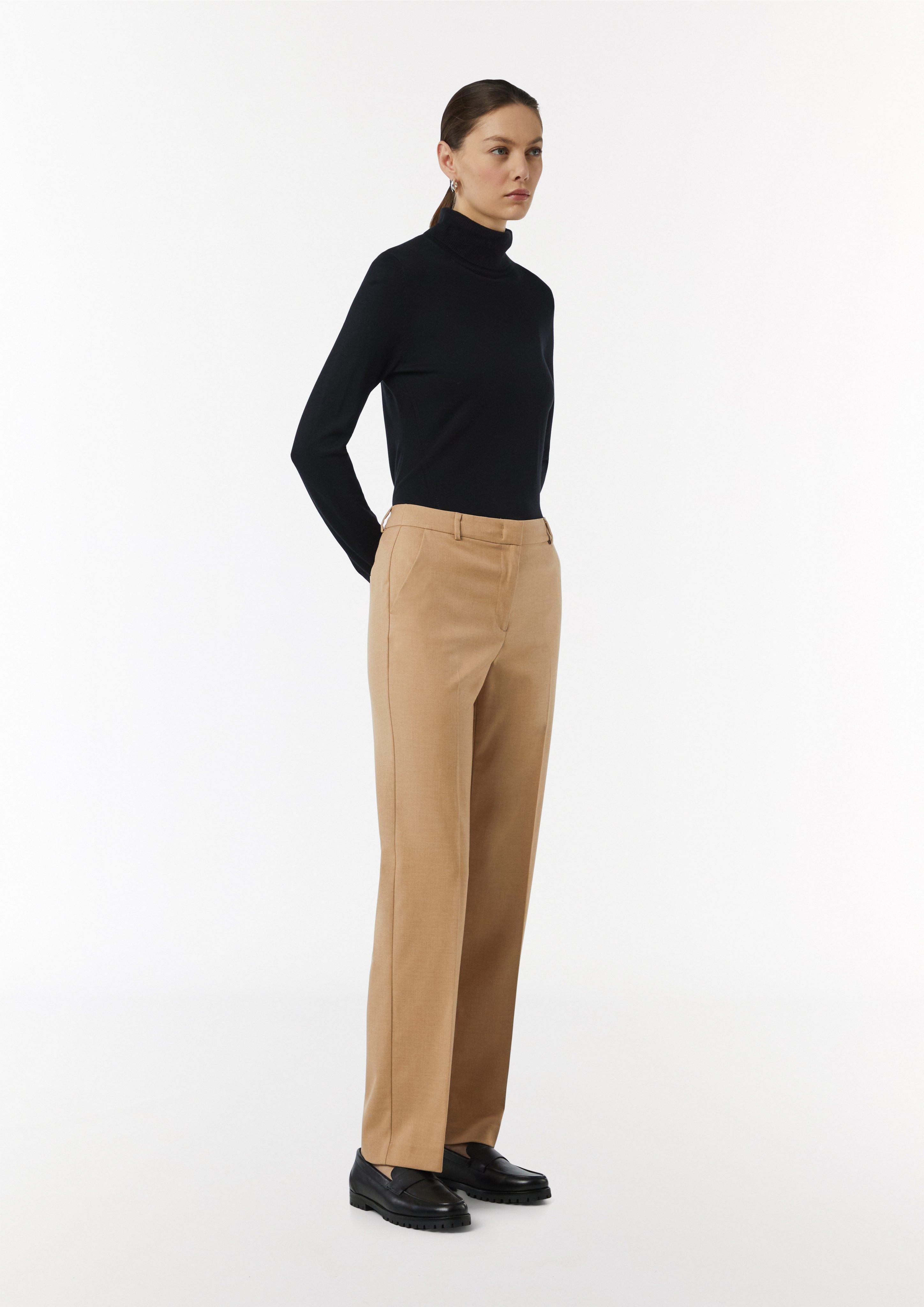 Business trousers with a straight leg and a twill texture