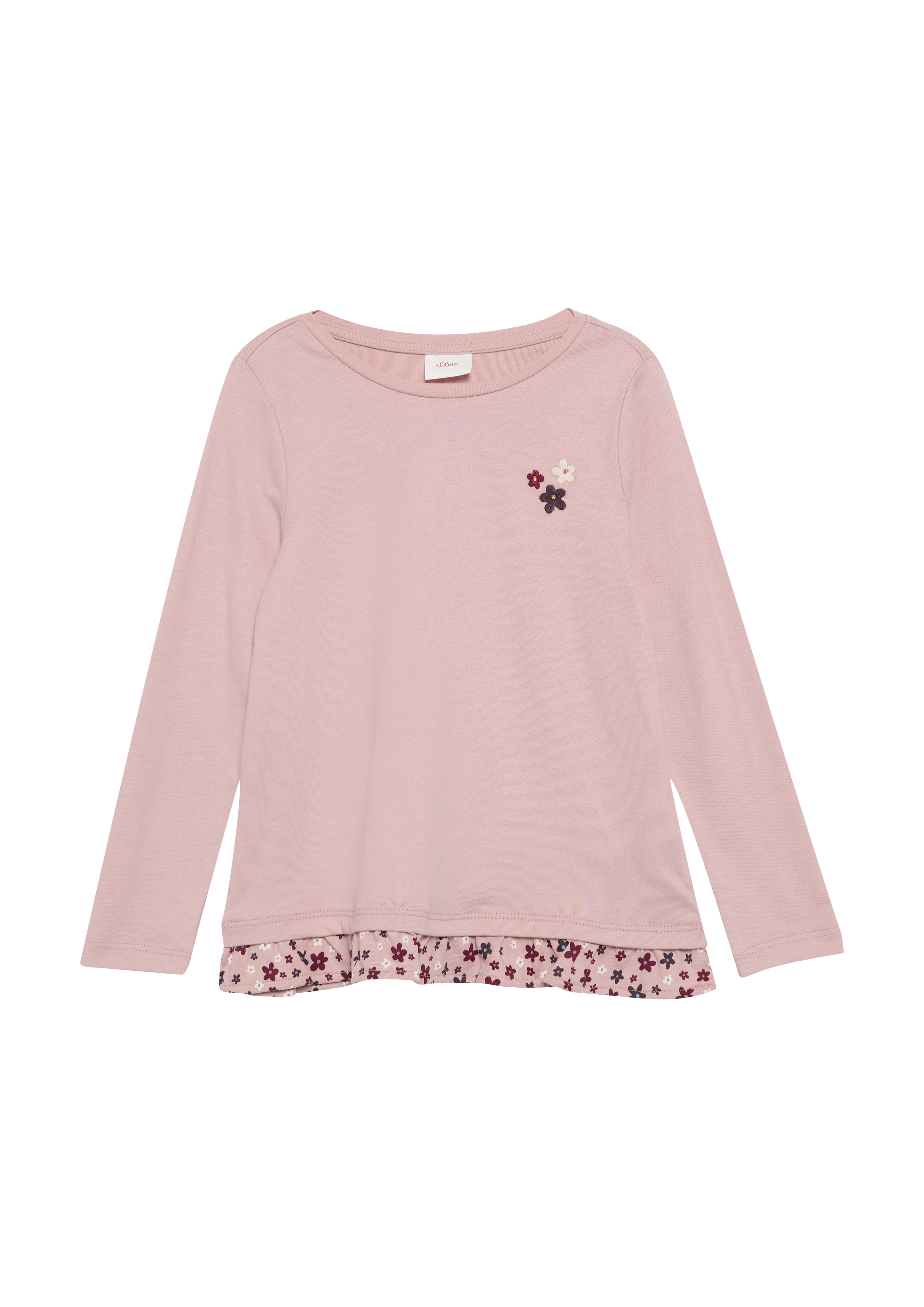 s.Oliver - Weiches Langarmshirt mit ausgestelltem Saum, Kinder, Rosa