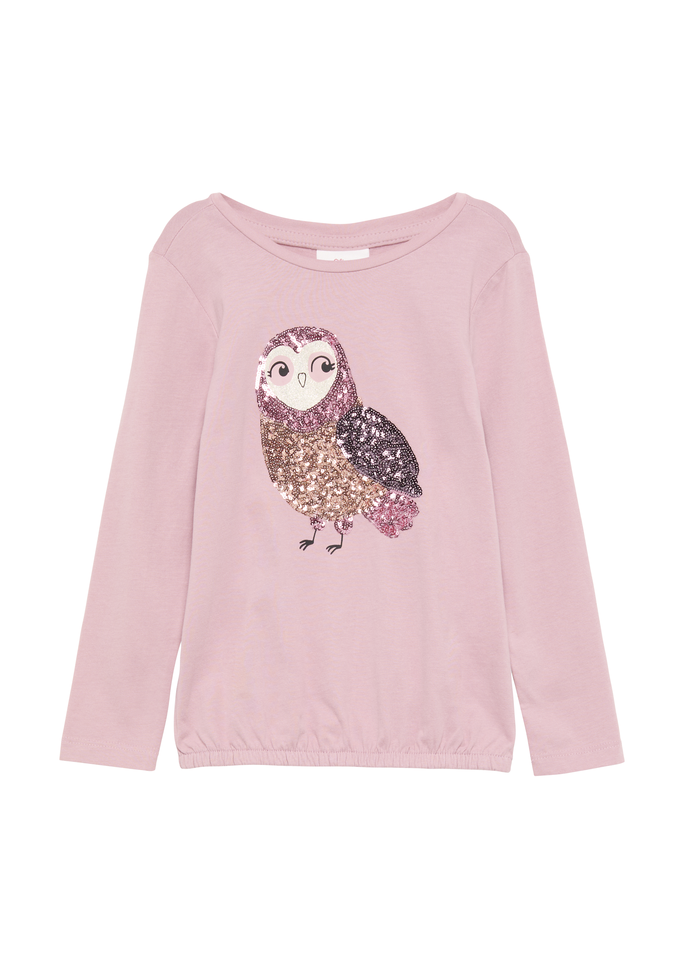 s.Oliver - O-Shape-Langarmshirt mit Glitzer und Pailletten, Kinder, Rosa