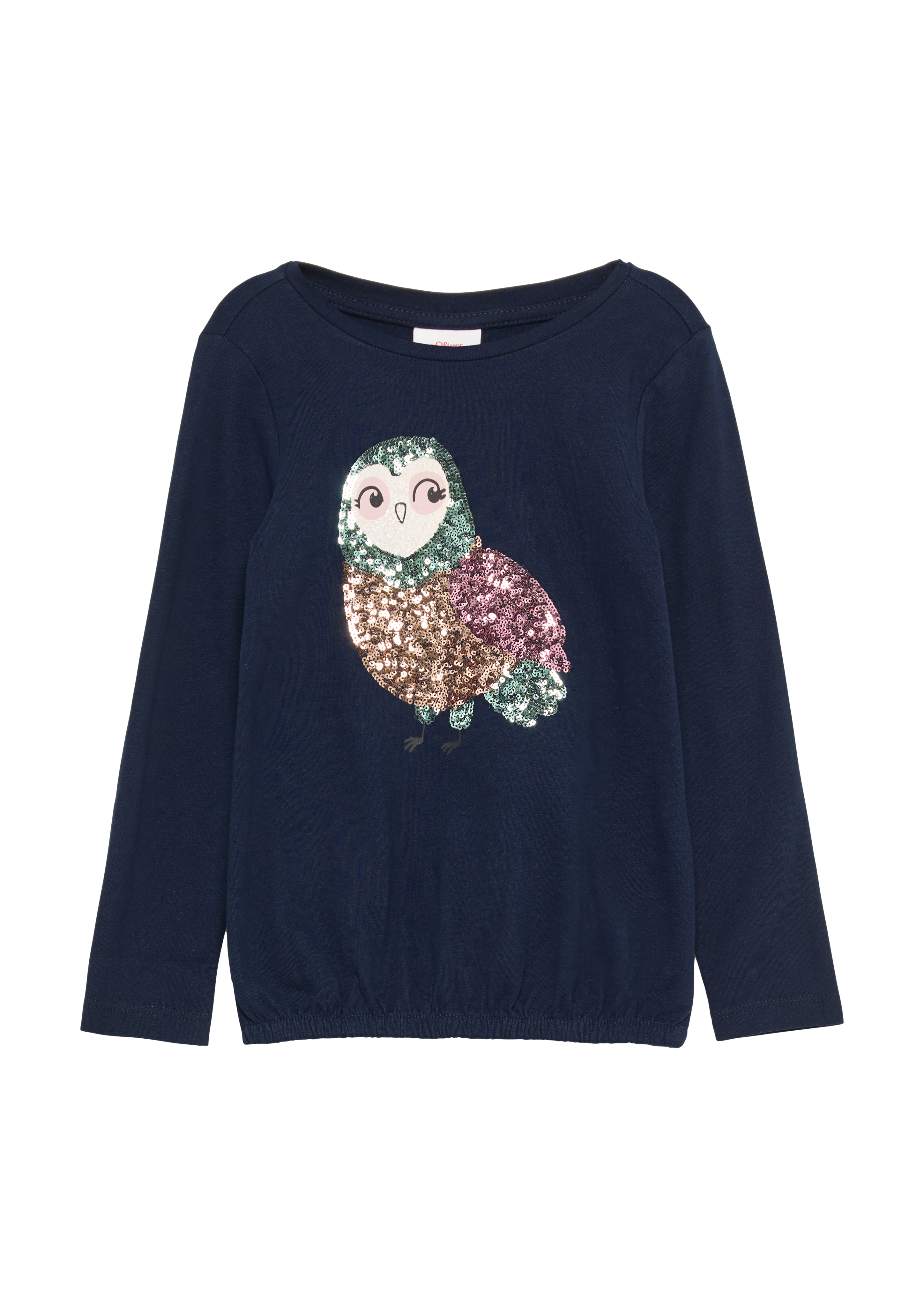 s.Oliver - O-Shape-Langarmshirt mit Glitzer und Pailletten, Kinder, blau