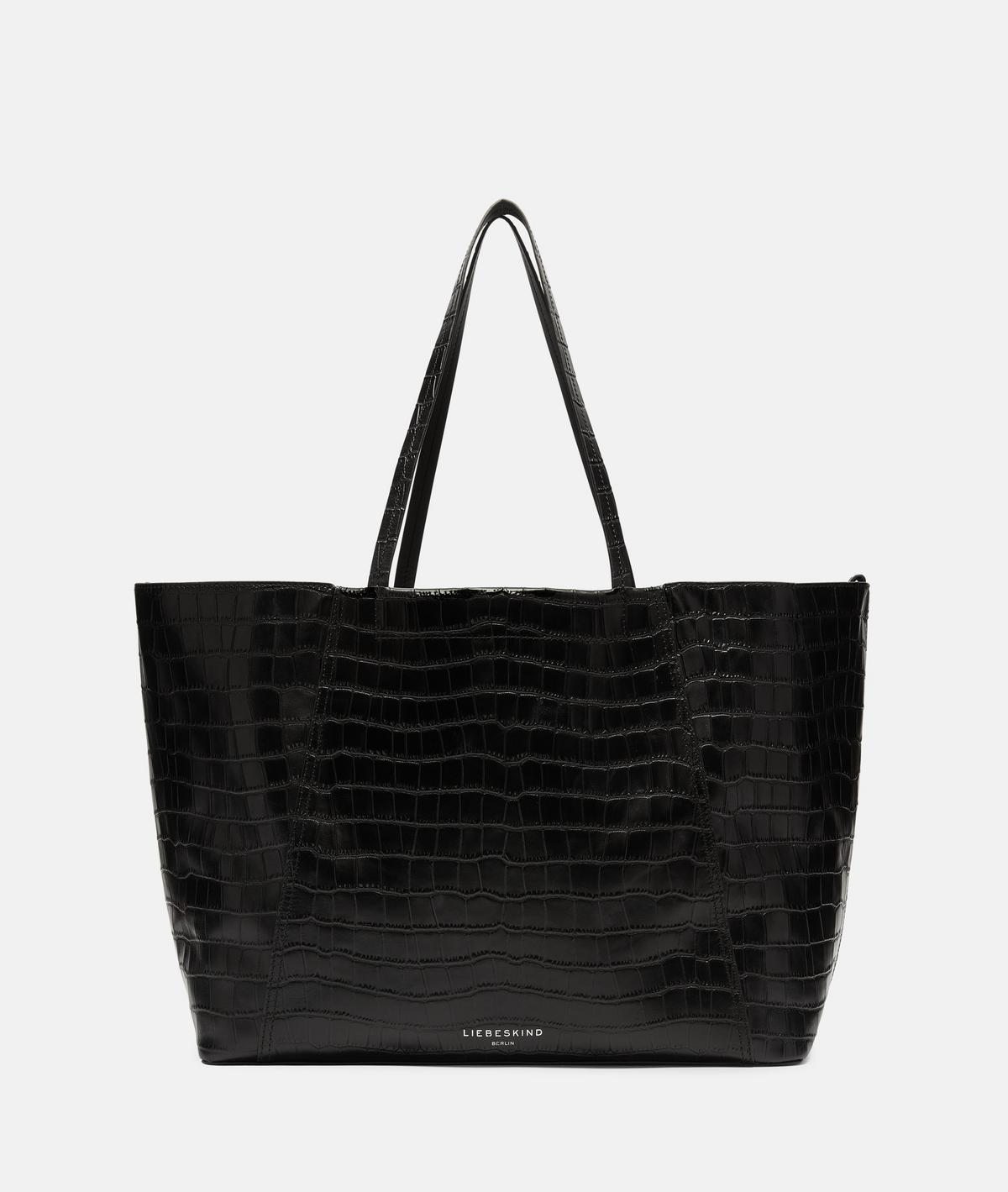 Black croc shopper bag on sale