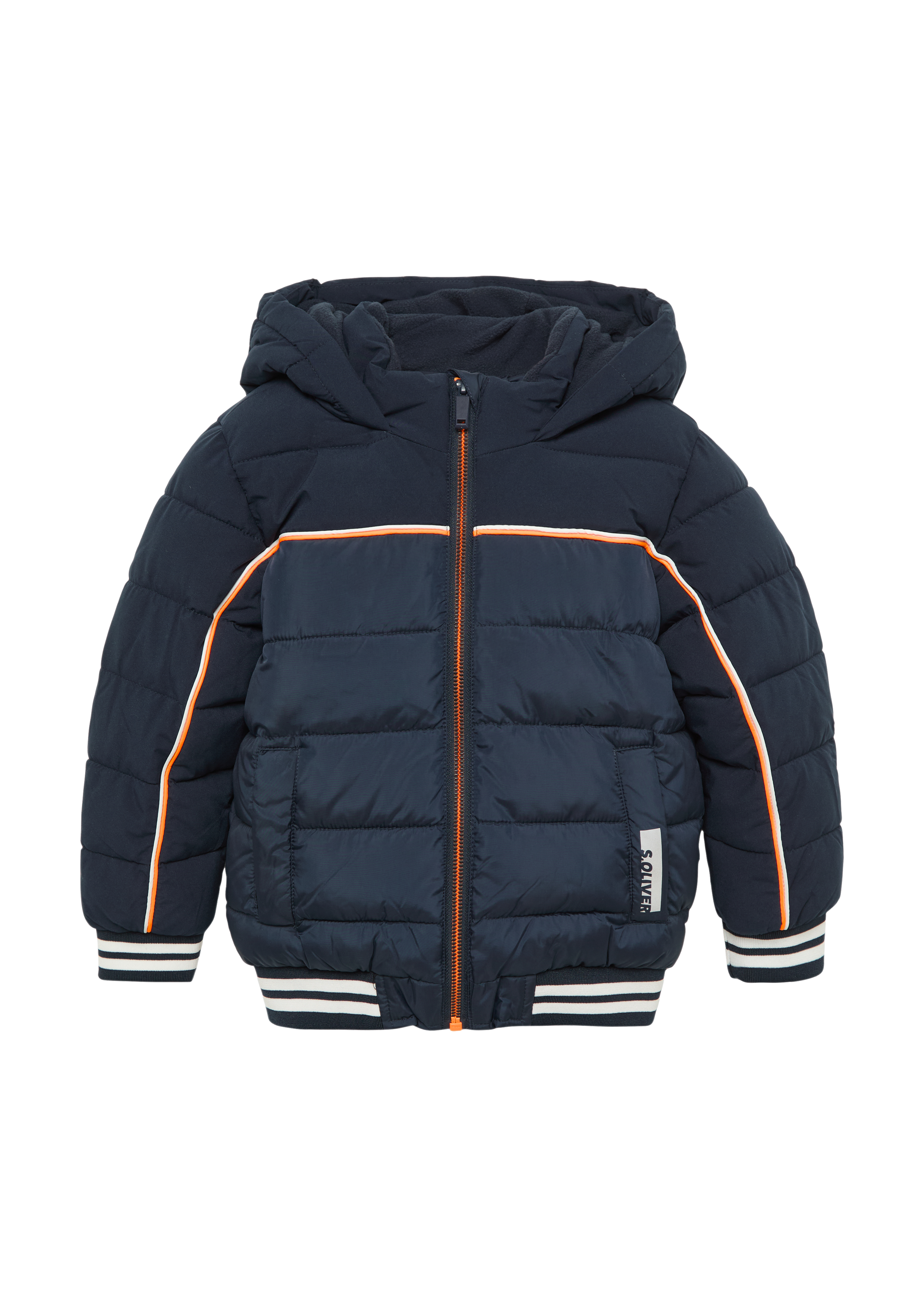 s.Oliver - Wattierte Blousonjacke mit Kontrastdetails und Fleecefutter, Kinder, blau