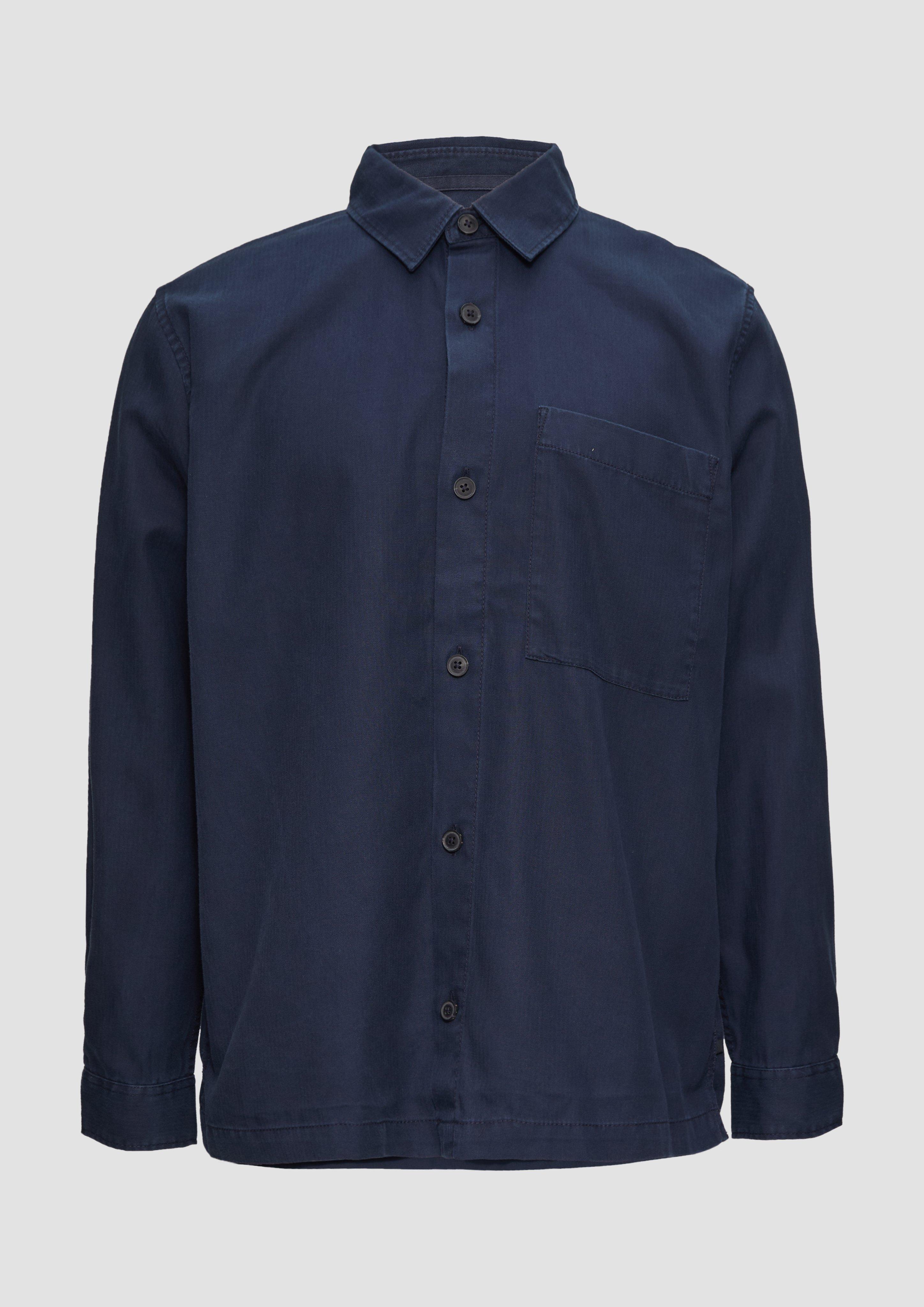 s.Oliver - Lässiges Overshirt mit Fischgrat-Struktur, Herren, blau