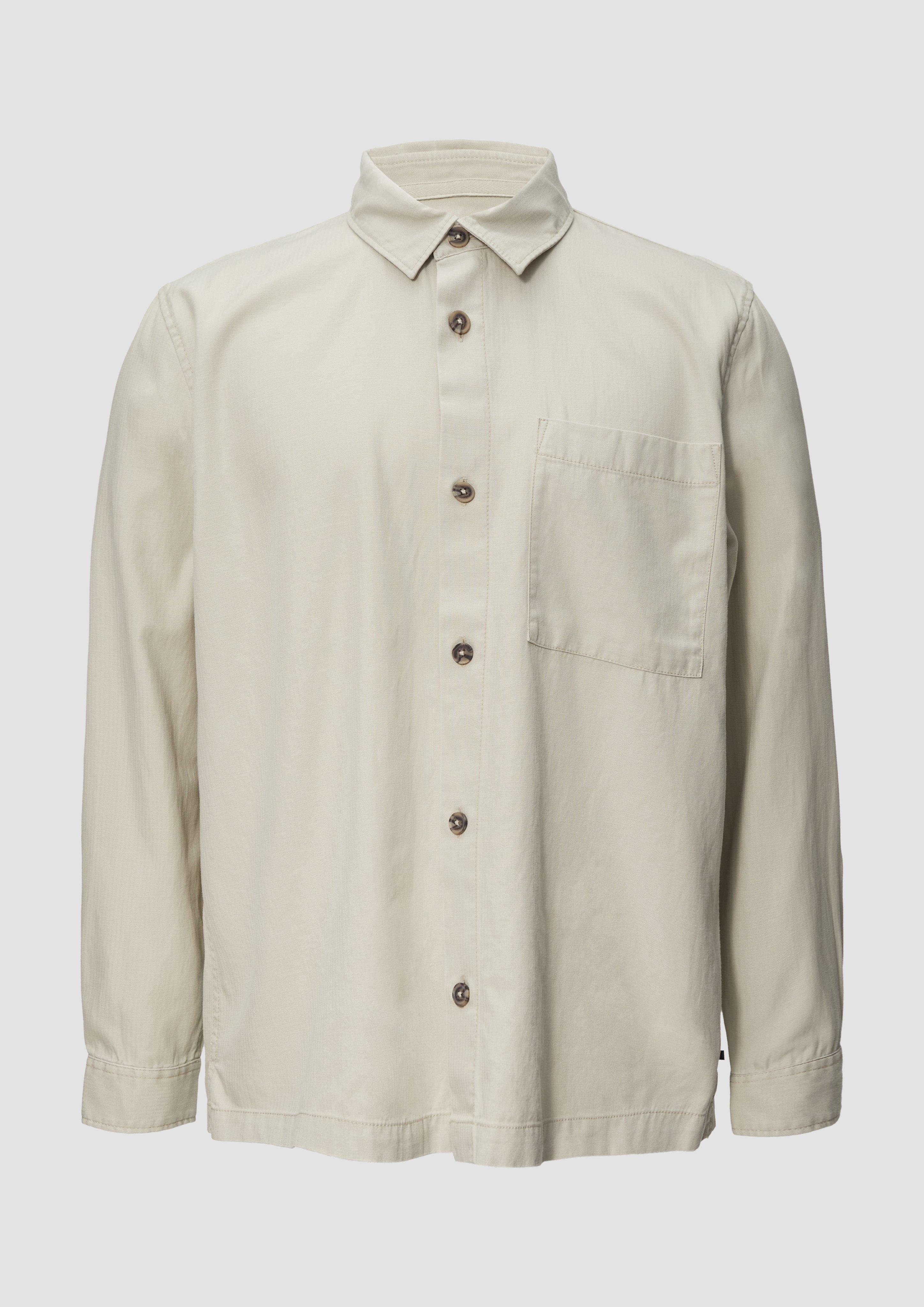 s.Oliver - Lässiges Overshirt mit Fischgrat-Struktur, Herren, Beige