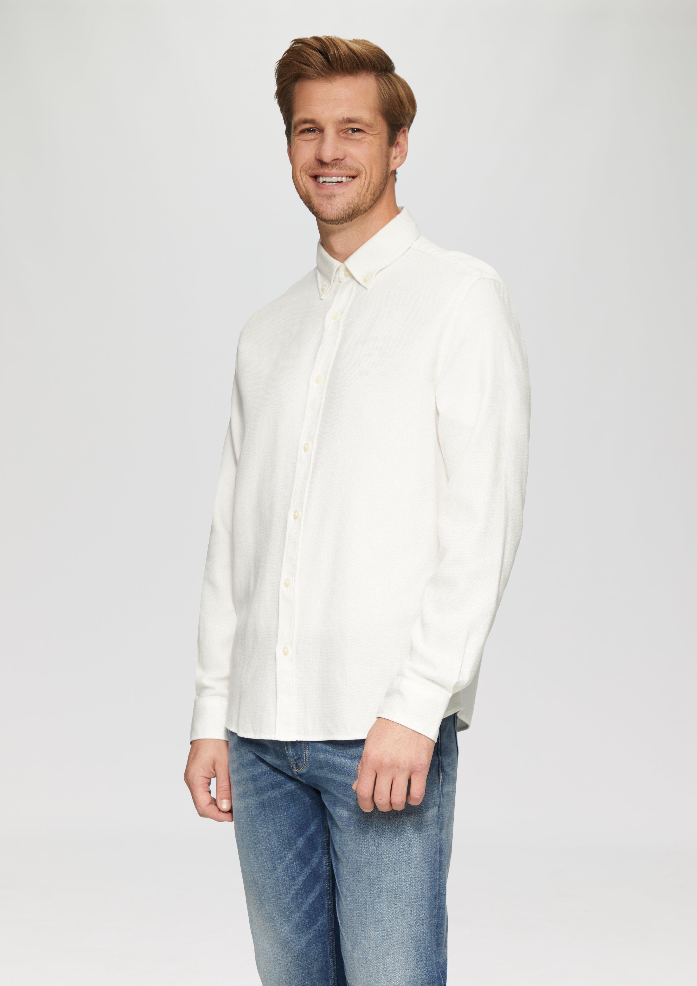 S.Oliver Regular Fit: Strukturiertes Baumwollhemd mit Button-down-Kragen