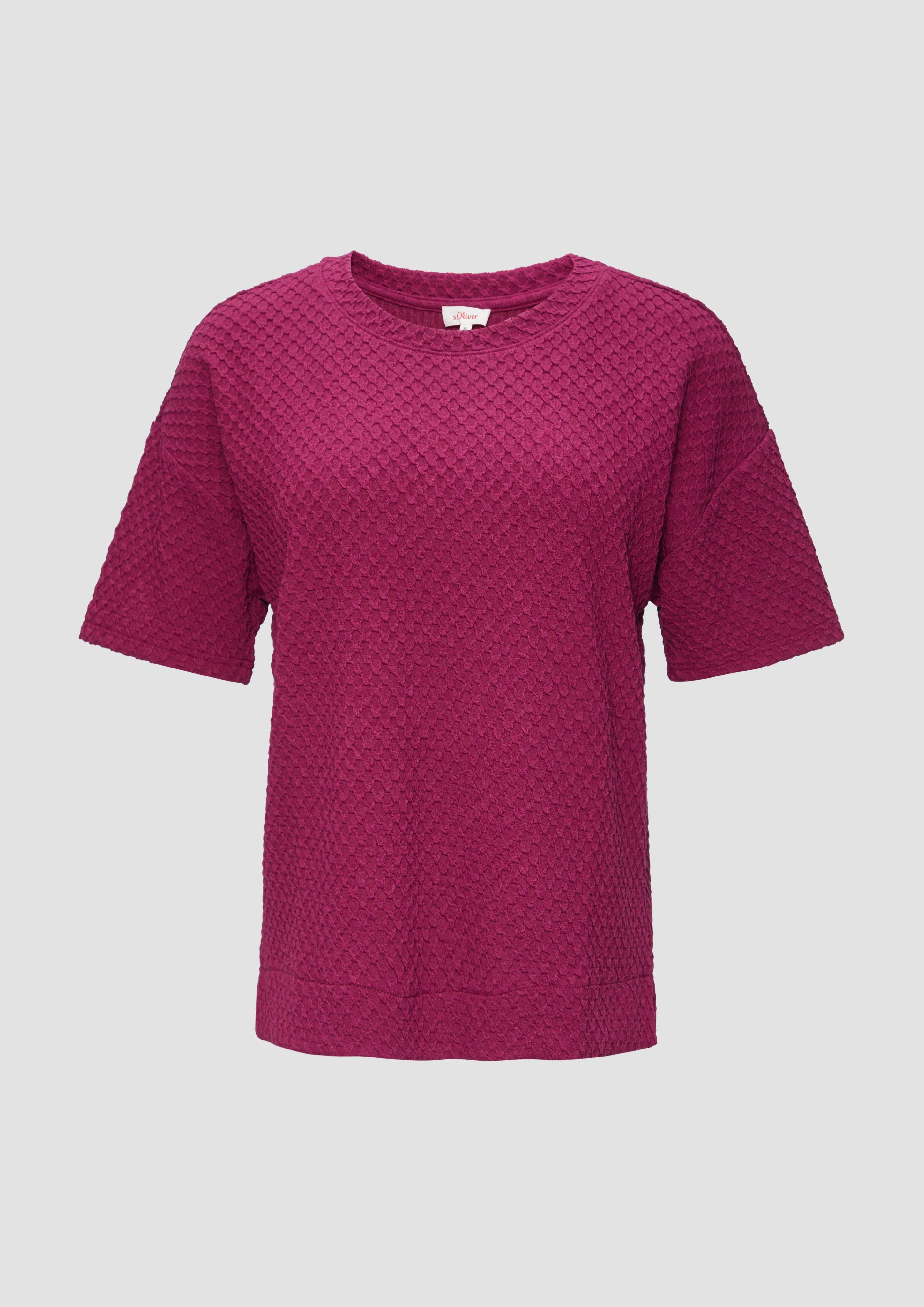 Thumbnail - s.Oliver - Sweatshirt mit Rundhalsausschnitt und strukturierter Oberfläche, Damen, Rosa