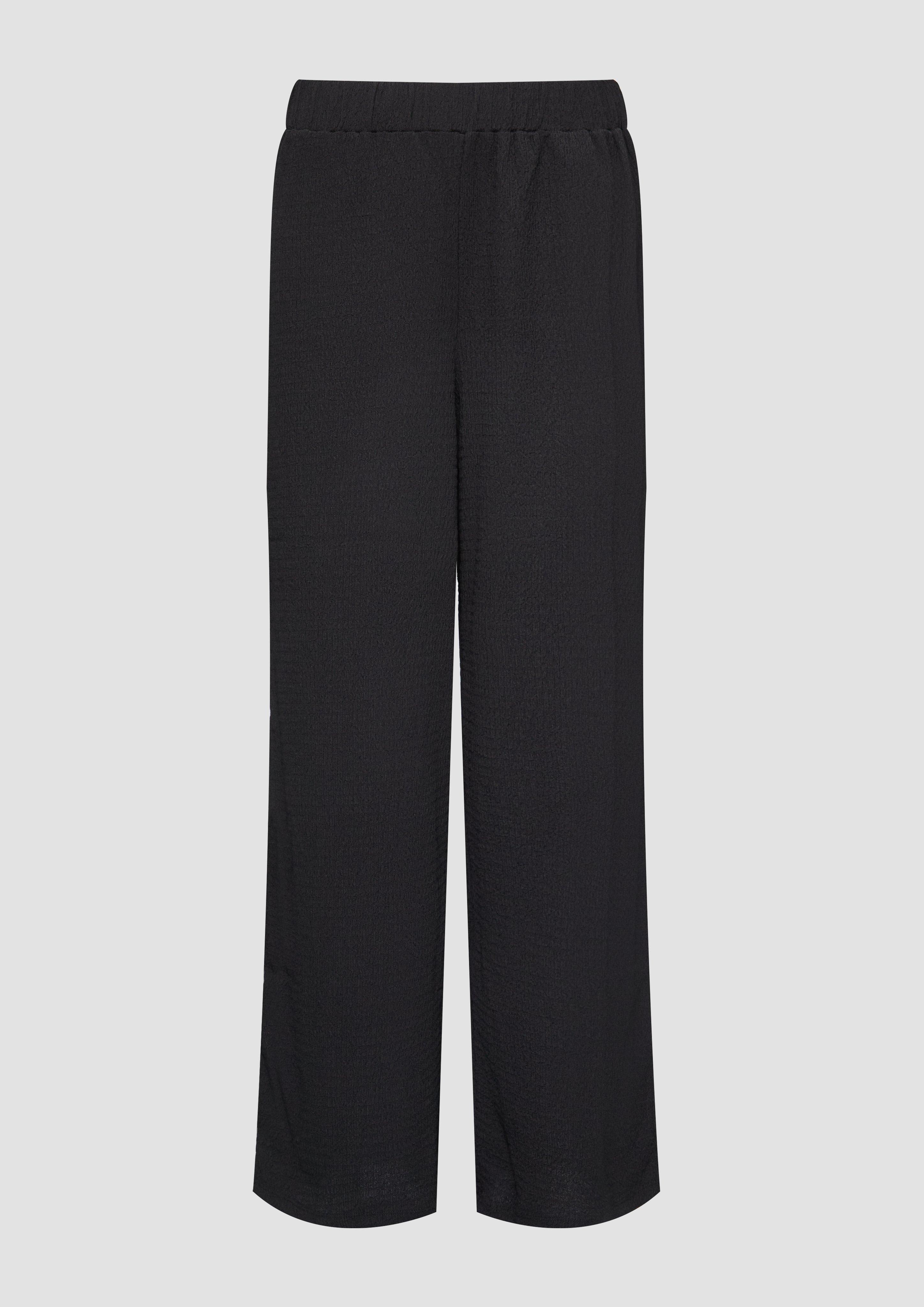 s.Oliver - Strukturierte Hose mit Wide Leg, Damen, schwarz