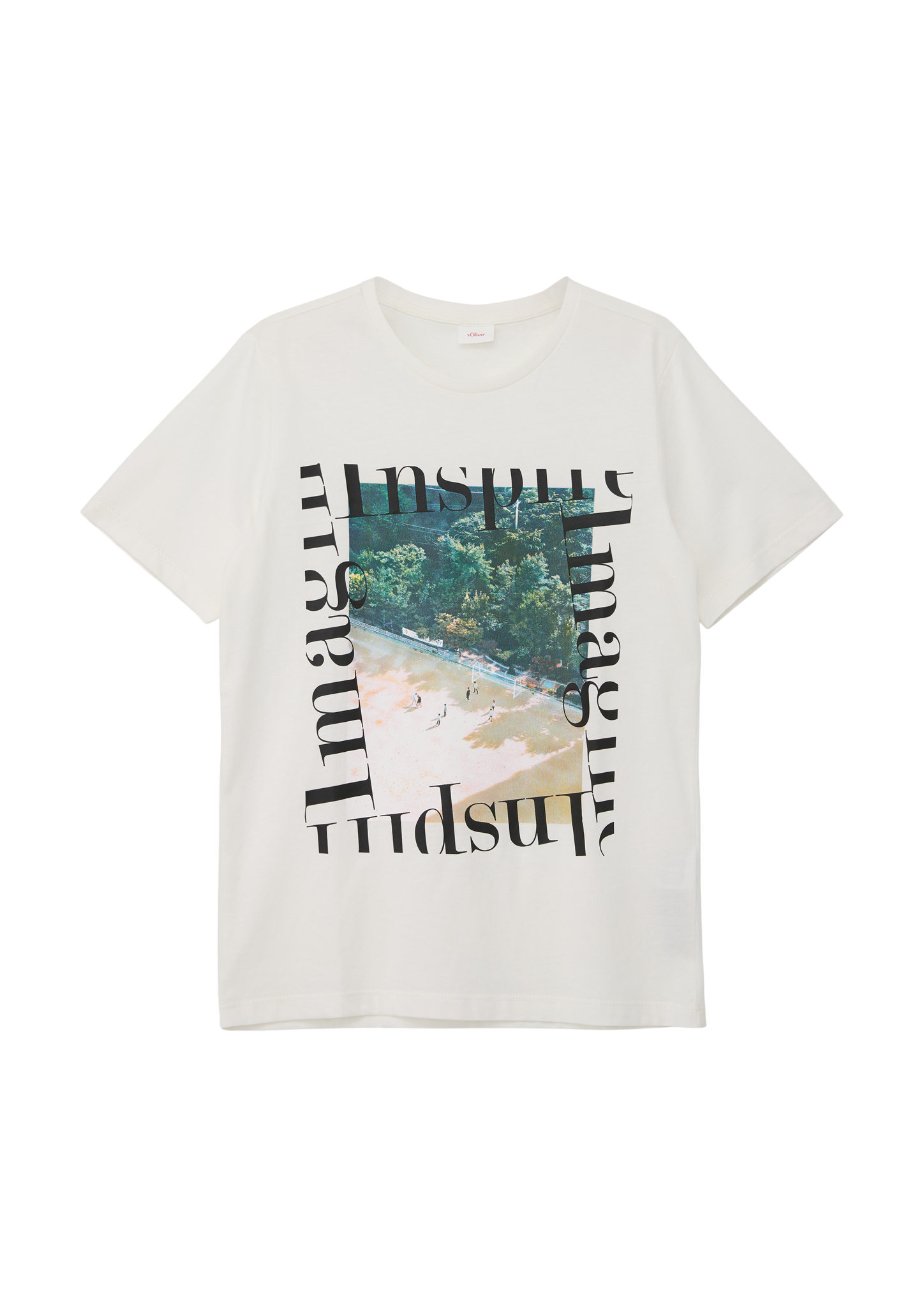 s.Oliver - T-Shirt mit Frontprint, Jungen, creme|weiß