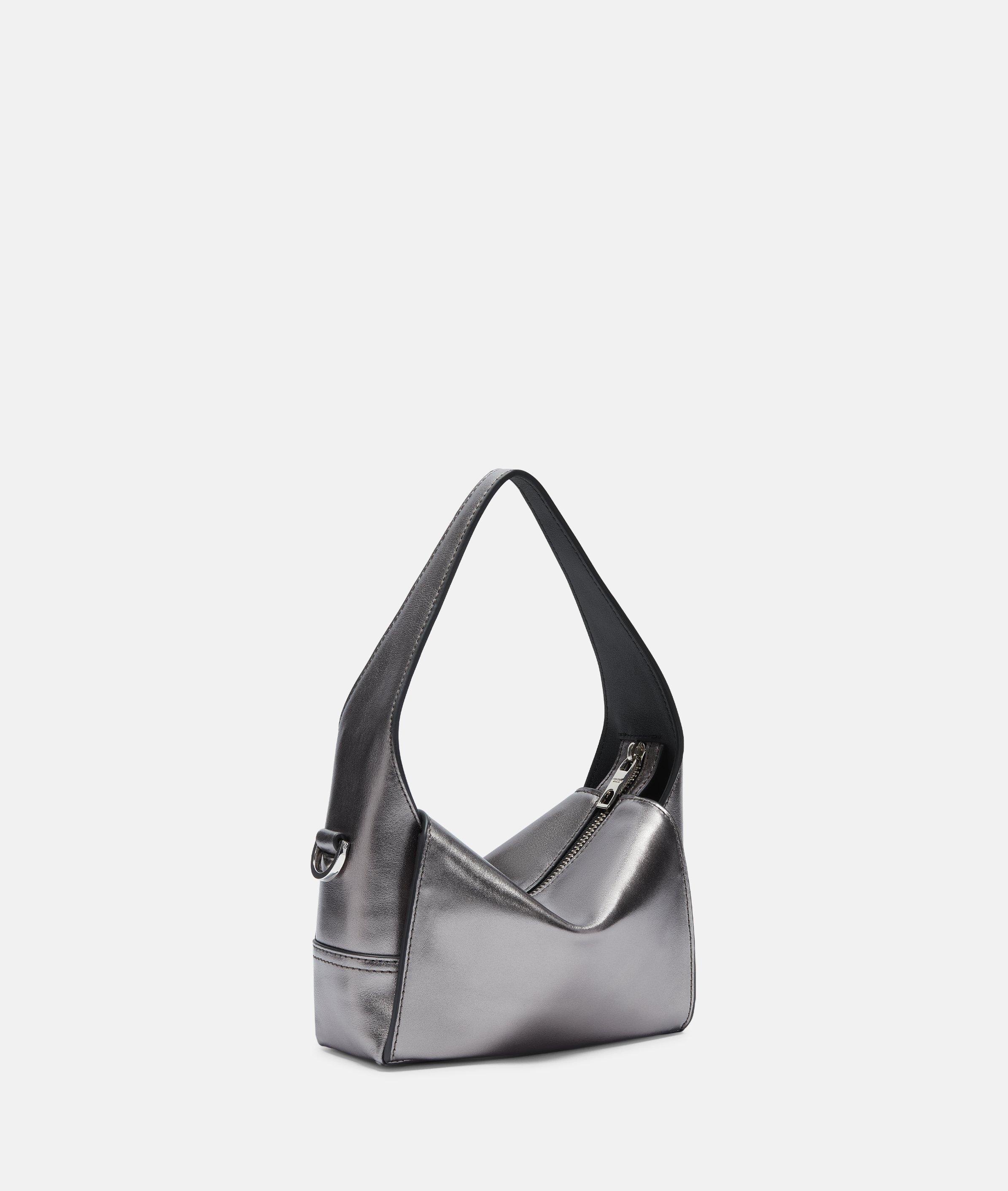 Thumbnail - Liebeskind Berlin - Kleine Schultertasche aus Leder -  silber
