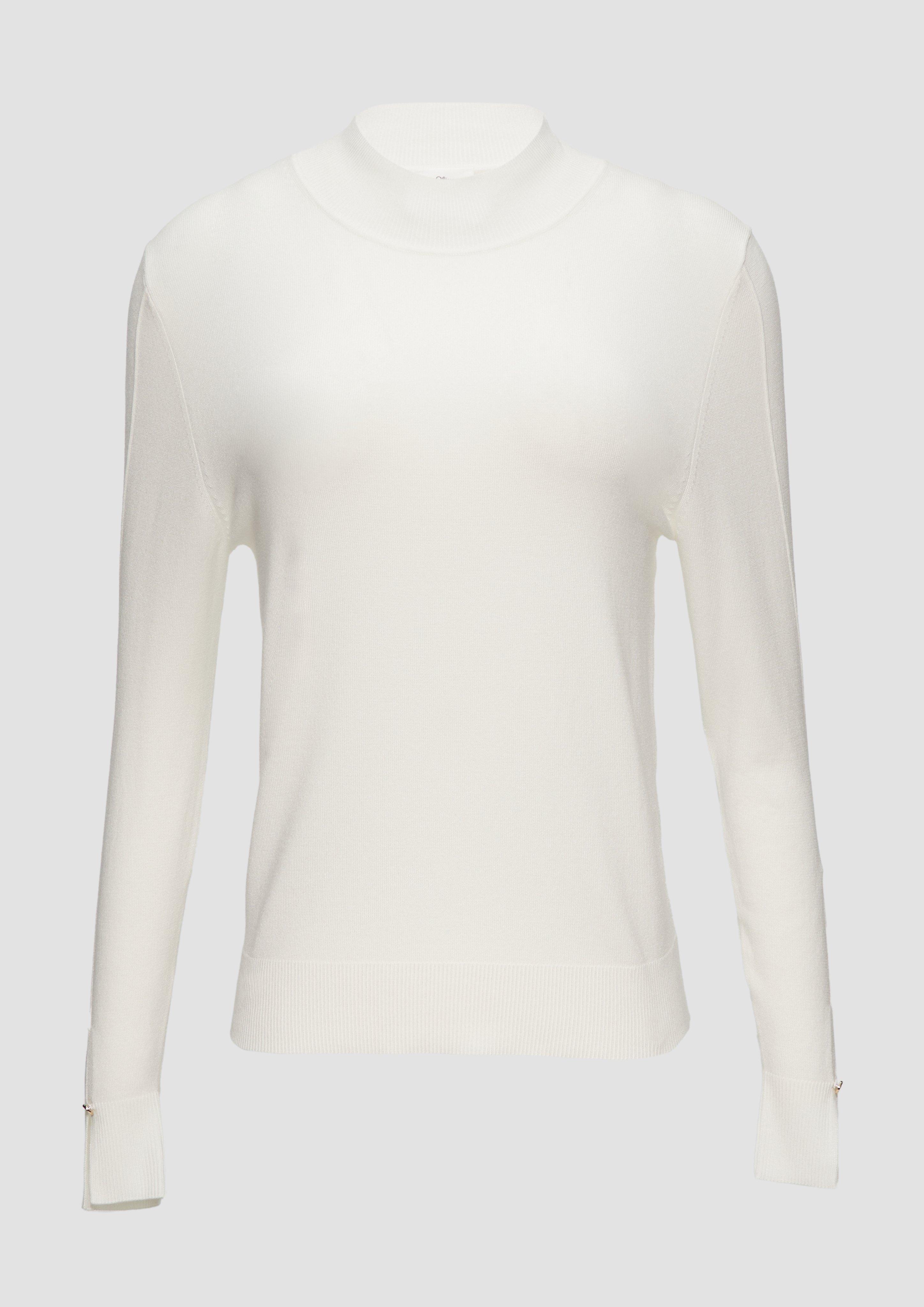 s.Oliver - Strickpullover mit Schlitz am Ärmel, Damen, creme