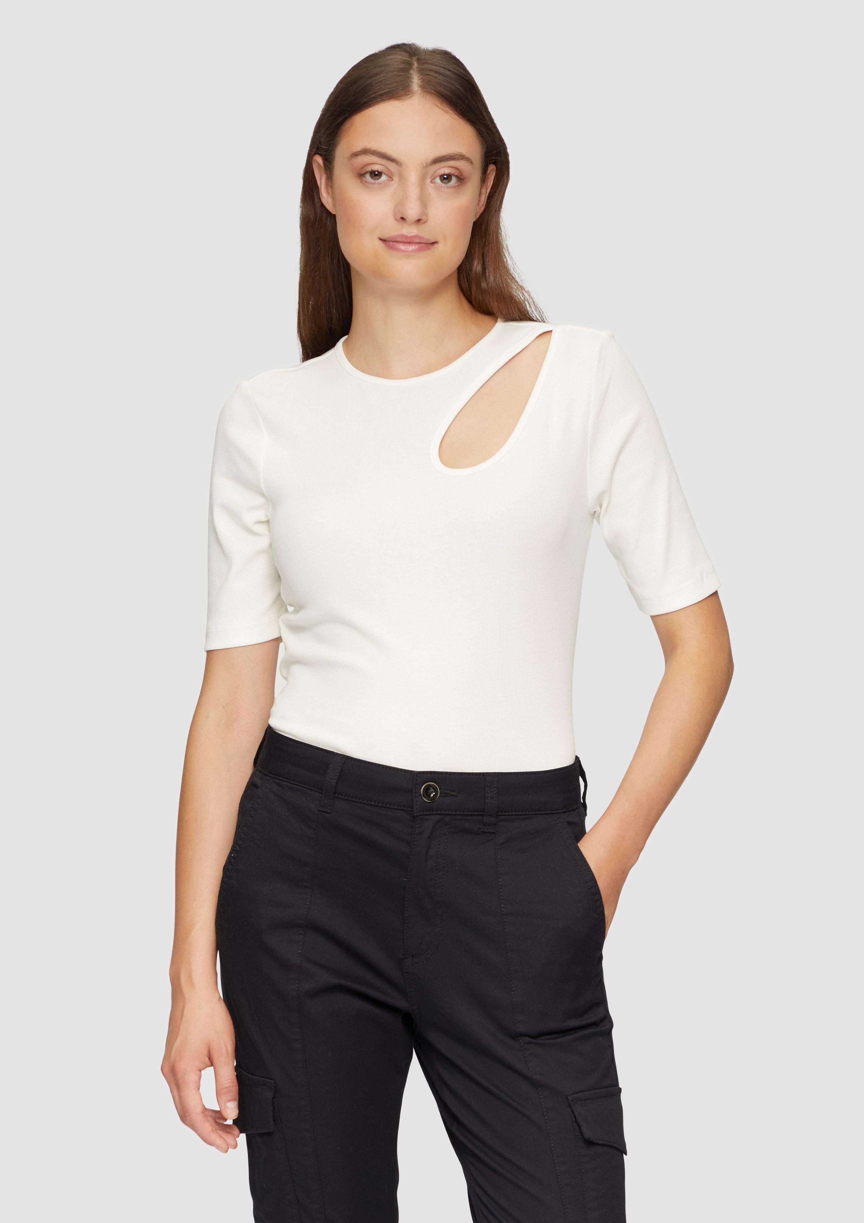 S.Oliver Elastisches Rippshirt mit Cut-out