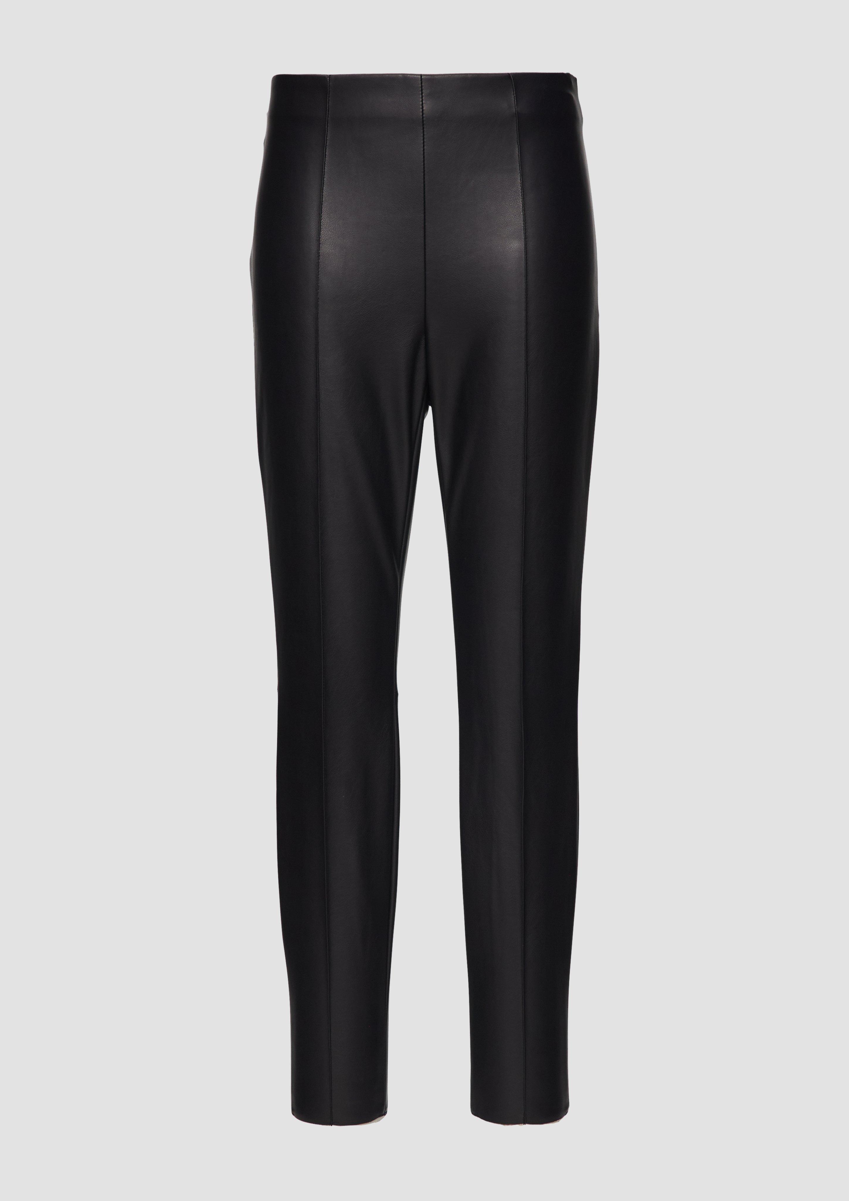 s.Oliver - Extra Slim: Leggings aus Lederimitat, Damen, schwarz