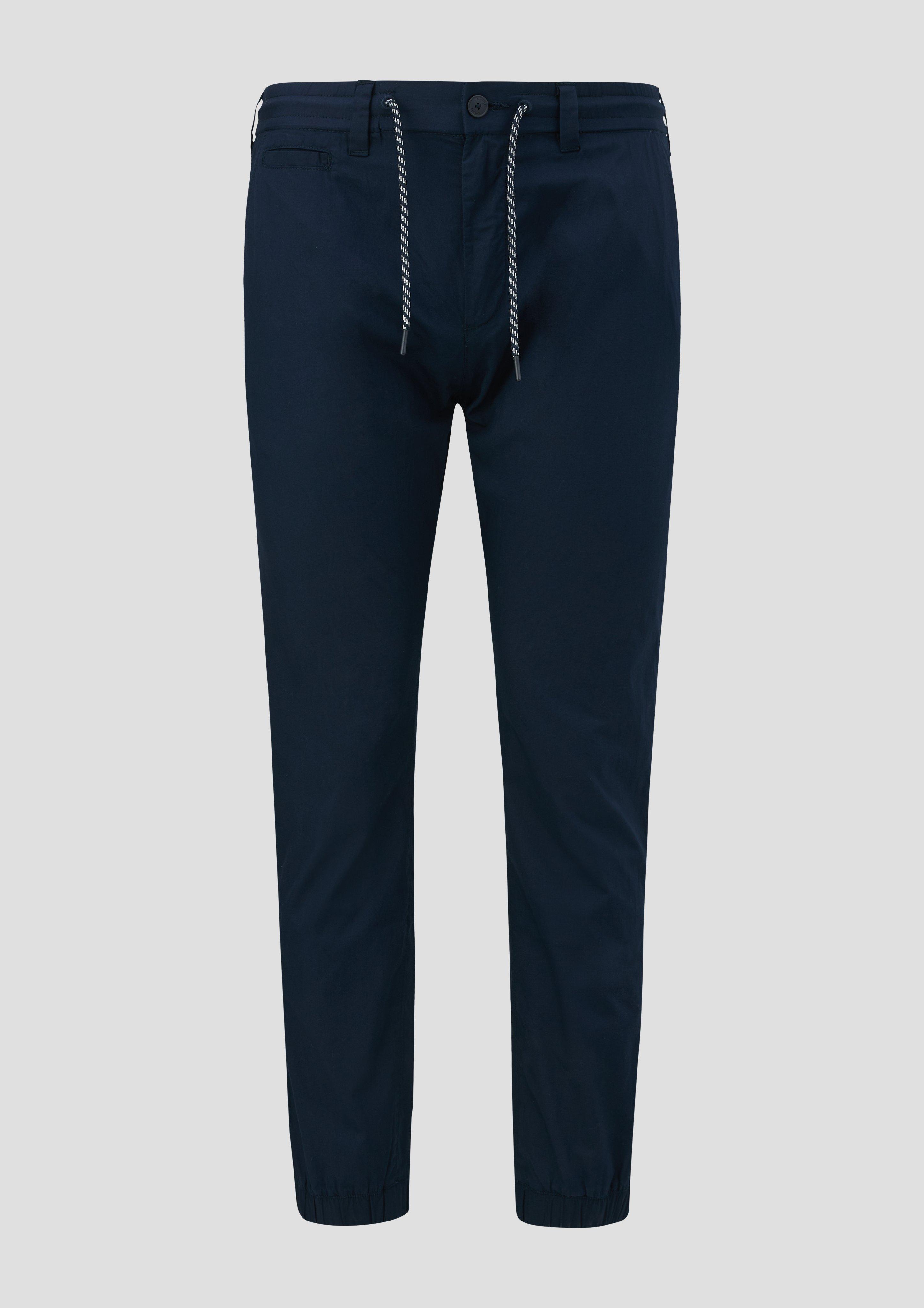 Thumbnail - s.Oliver - Baumwoll-Hose mit elastischem Bund und Print-Detail, Herren, blau