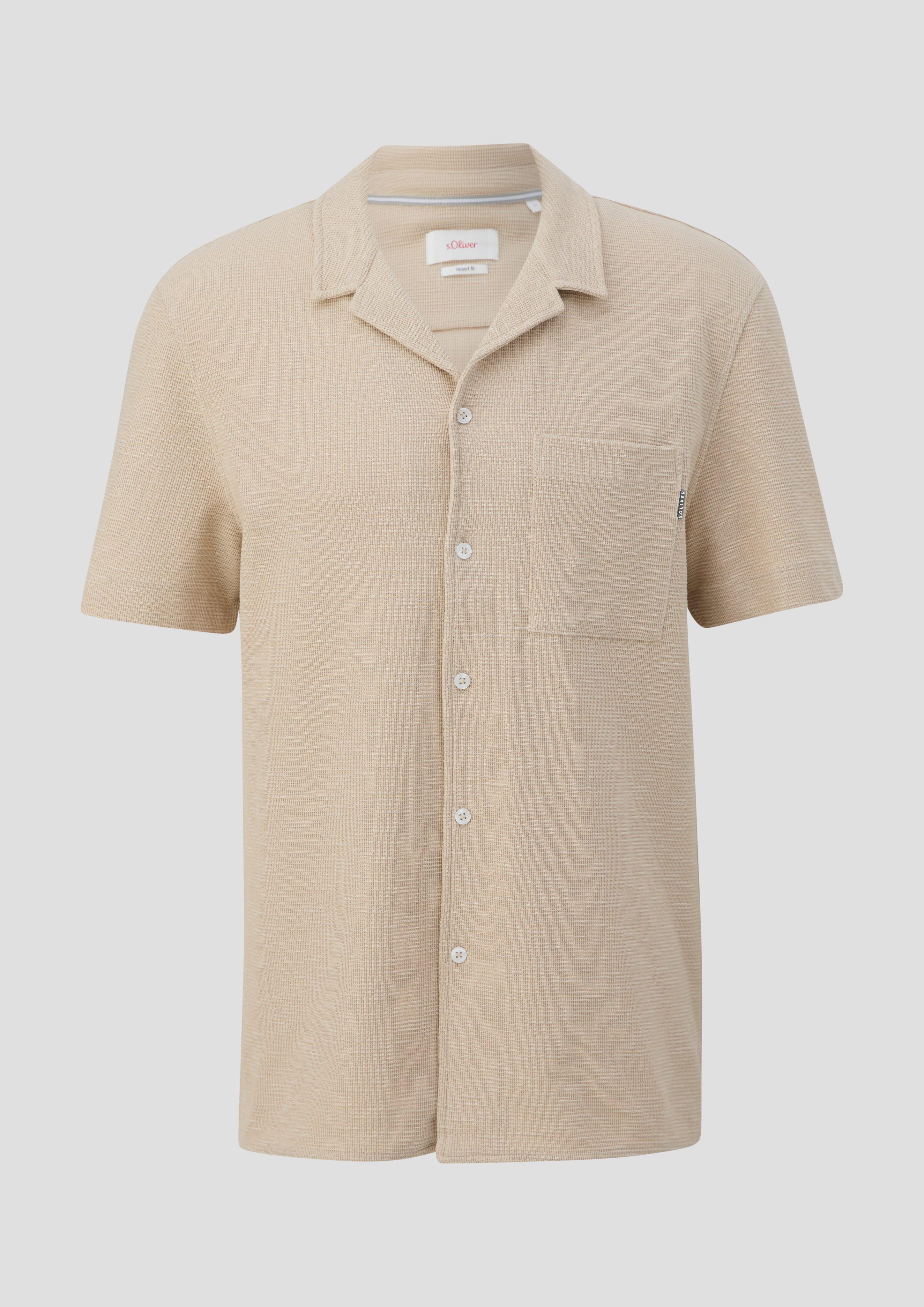s.Oliver Kurzarmhemd aus Baumwollstretch