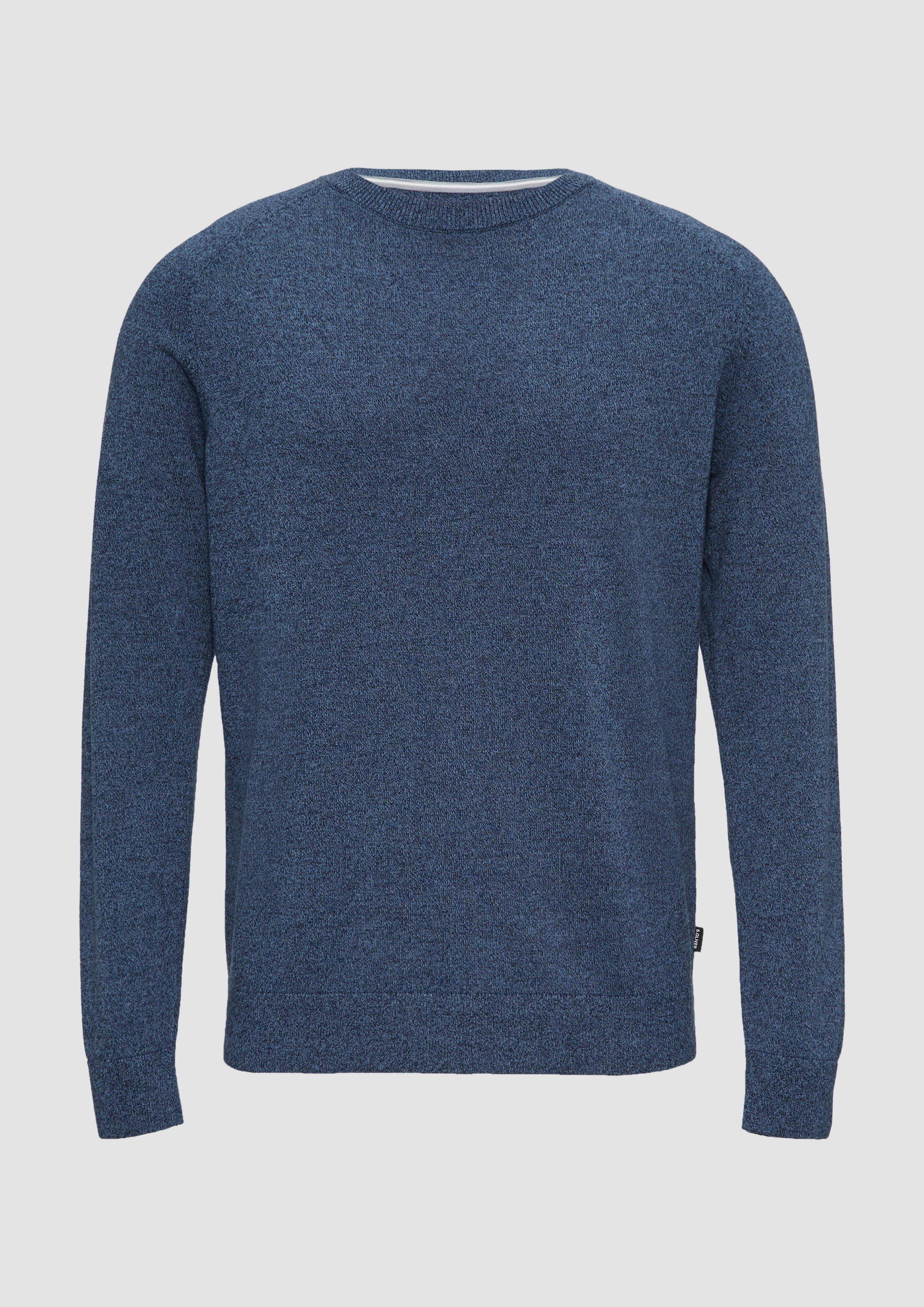 s.Oliver - Strickpullover mit Raglanärmeln, Herren, blau