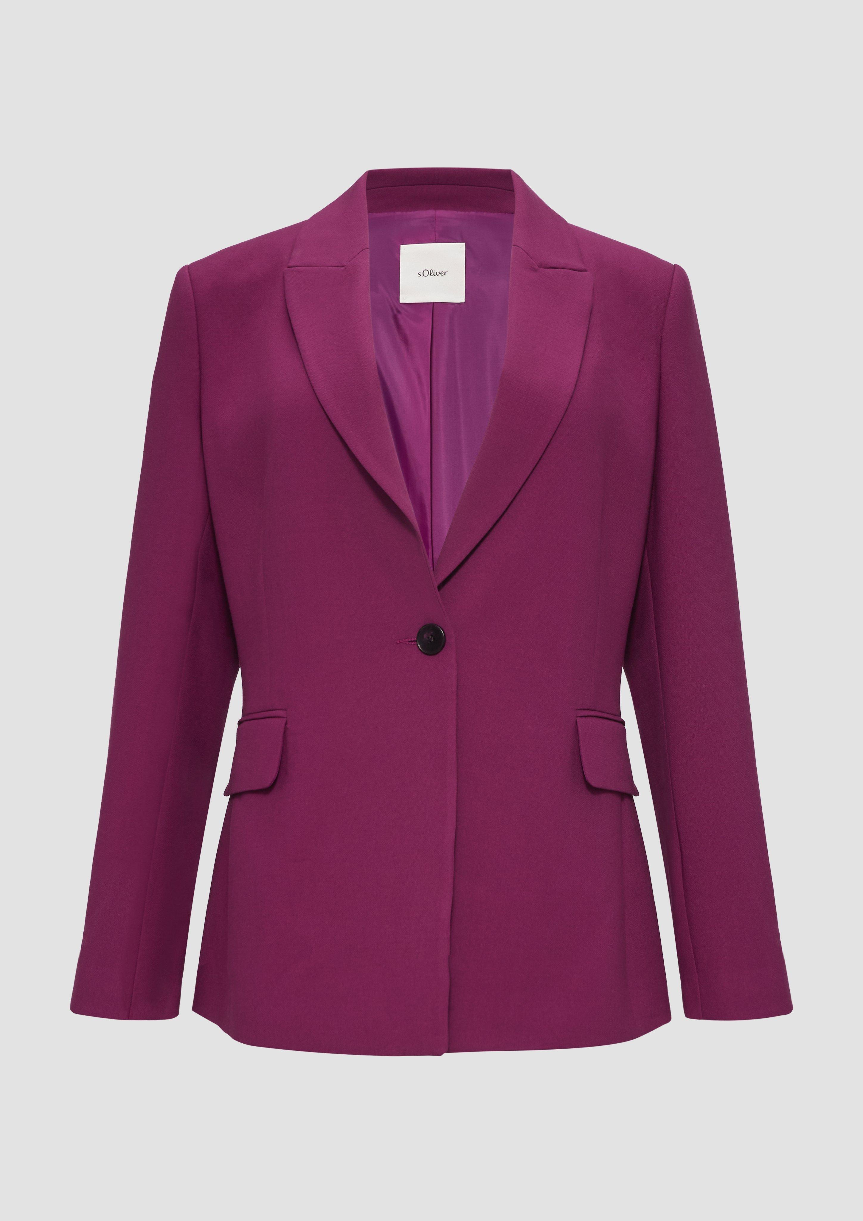 s.Oliver - Taillierter Blazer im Slim Fit, Damen, Rosa