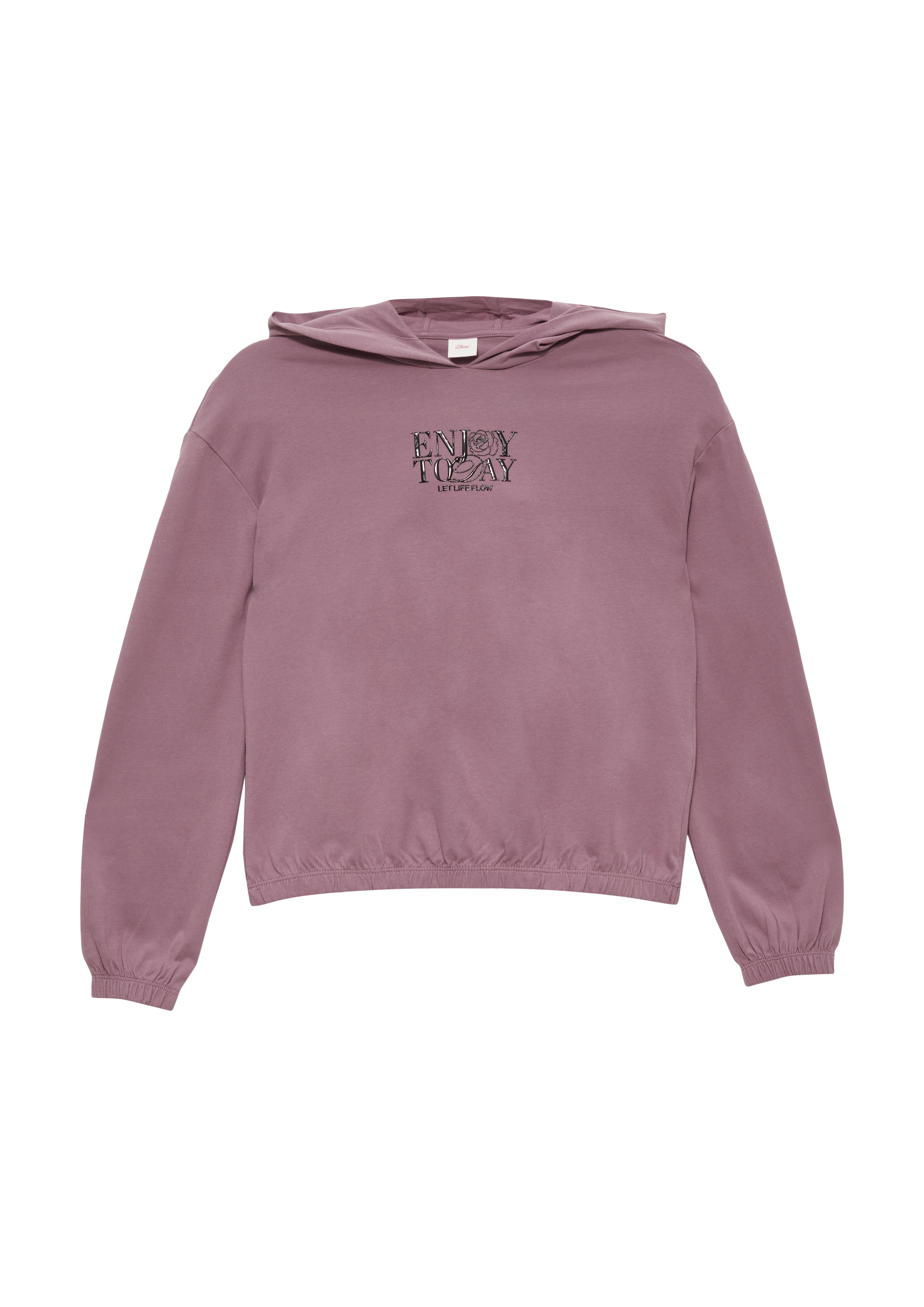 Thumbnail - s.Oliver - Weiches Kapuzen-Langarmshirt im Boxy-Fit, Mädchen, lila