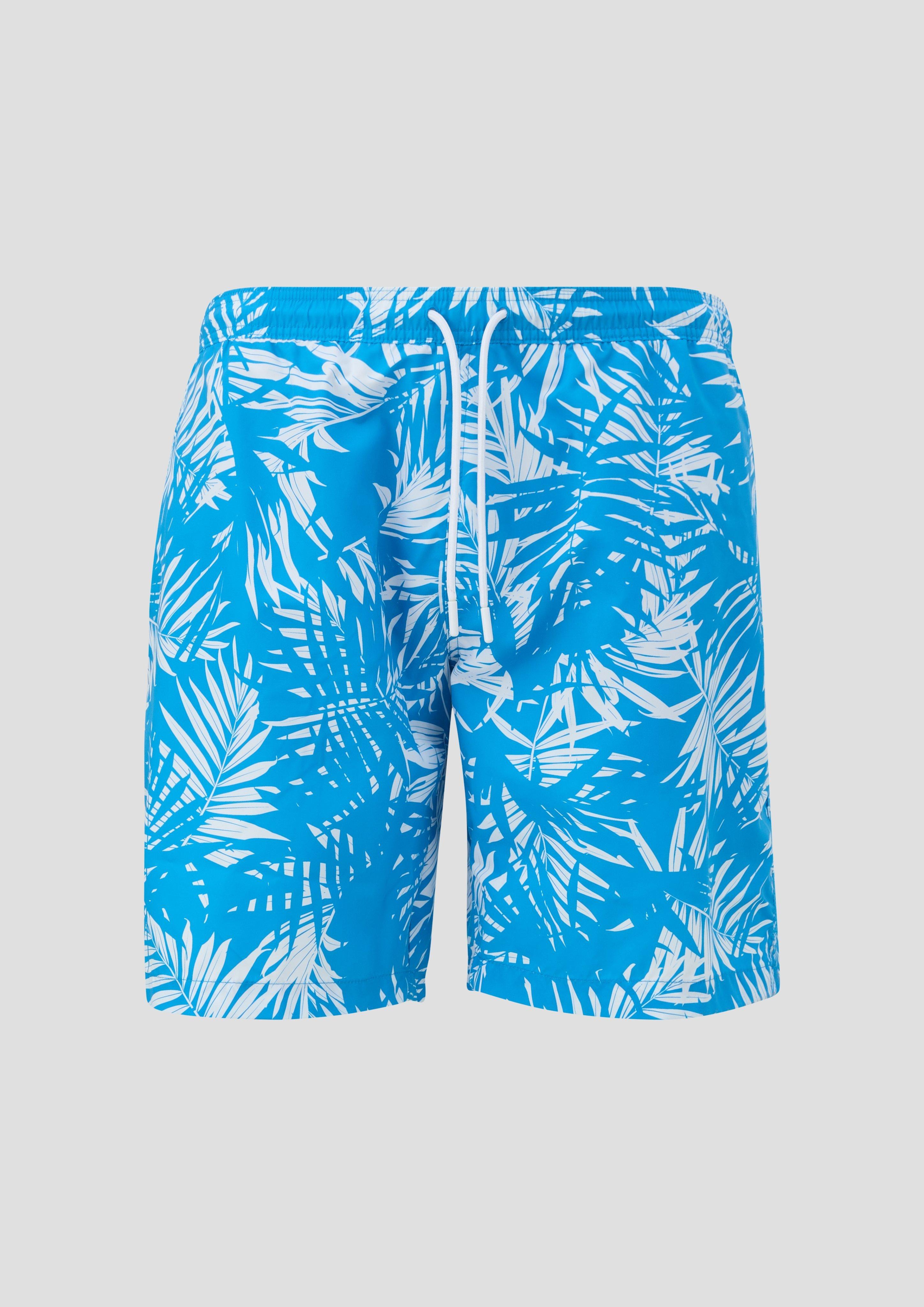 s.Oliver - Badehose mit All-over-Print, Herren, türkis