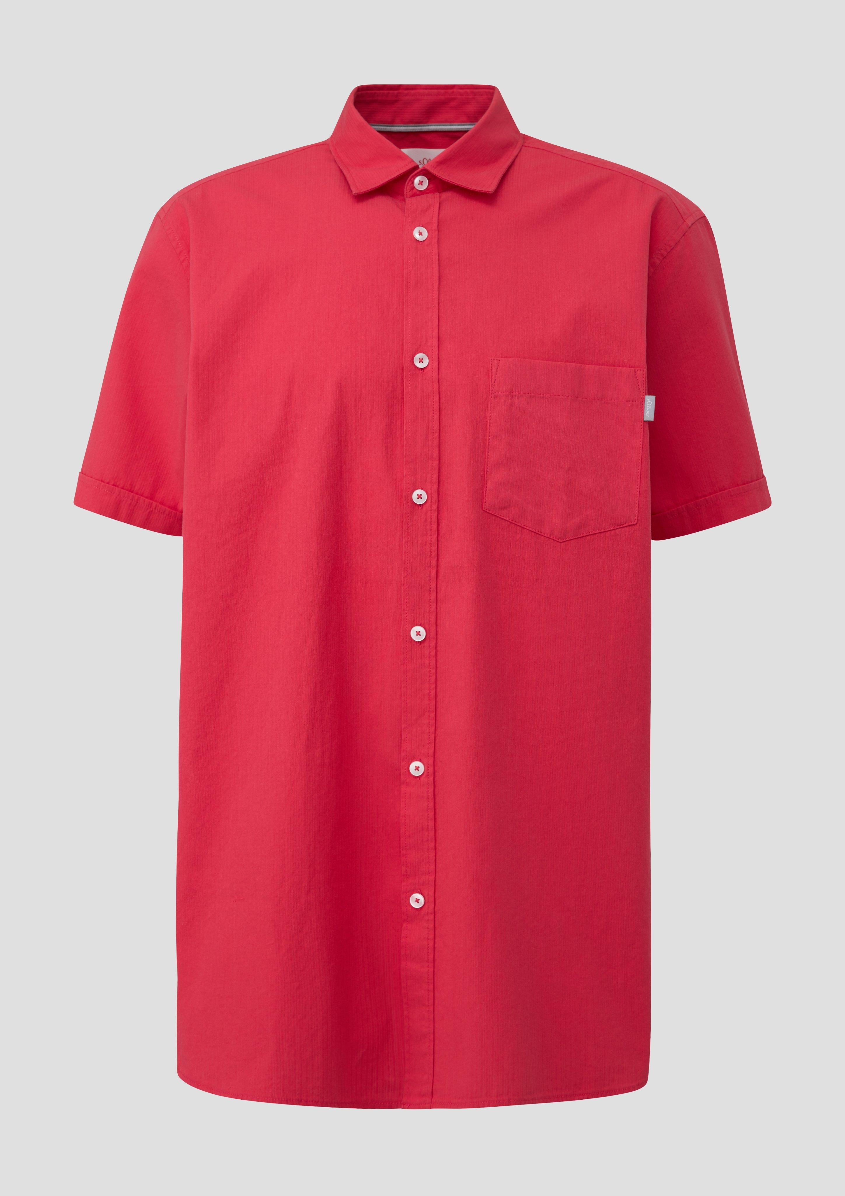 s.Oliver - Kurzarmhemd mit Button-Down-Kragen, Herren, rot