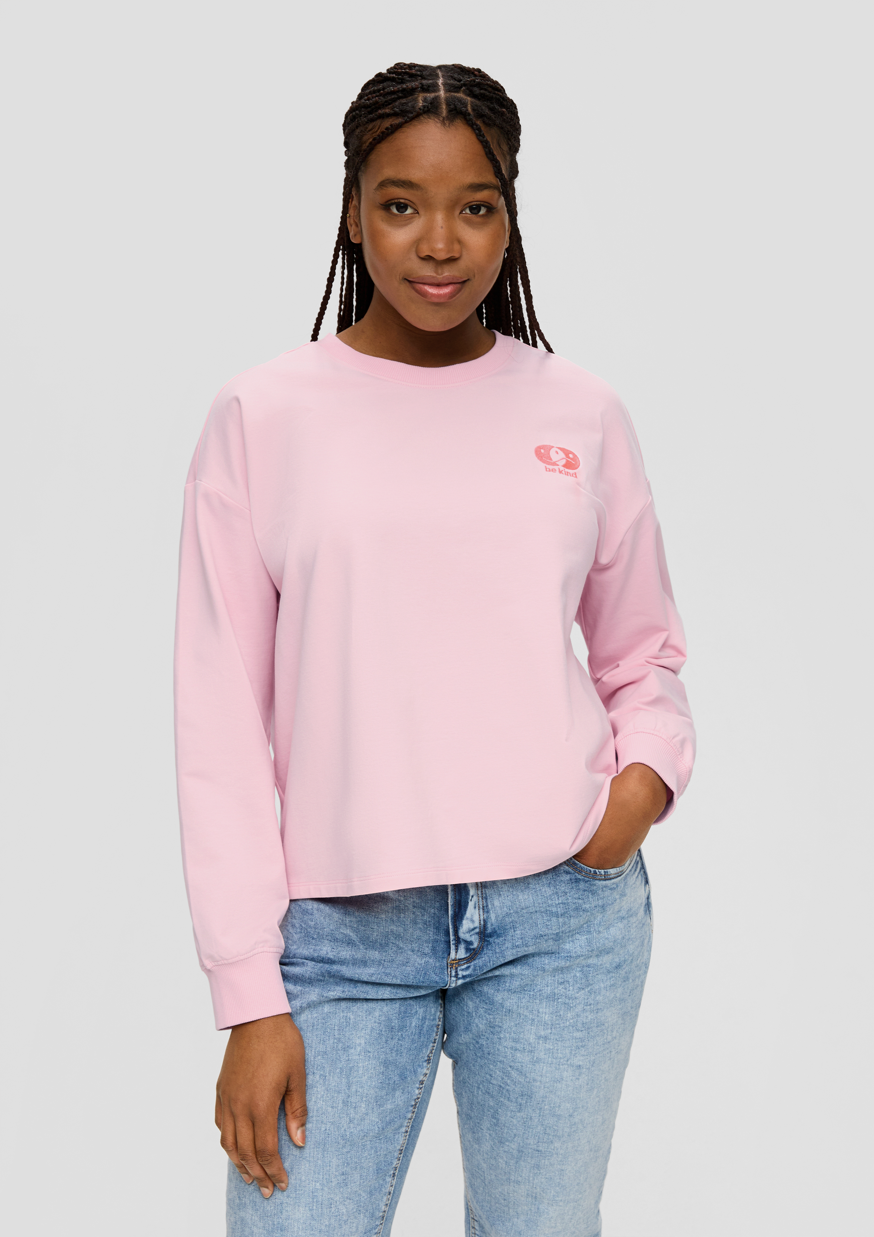 S.Oliver Sweatshirt im Boxy Cut mit Rückenprint