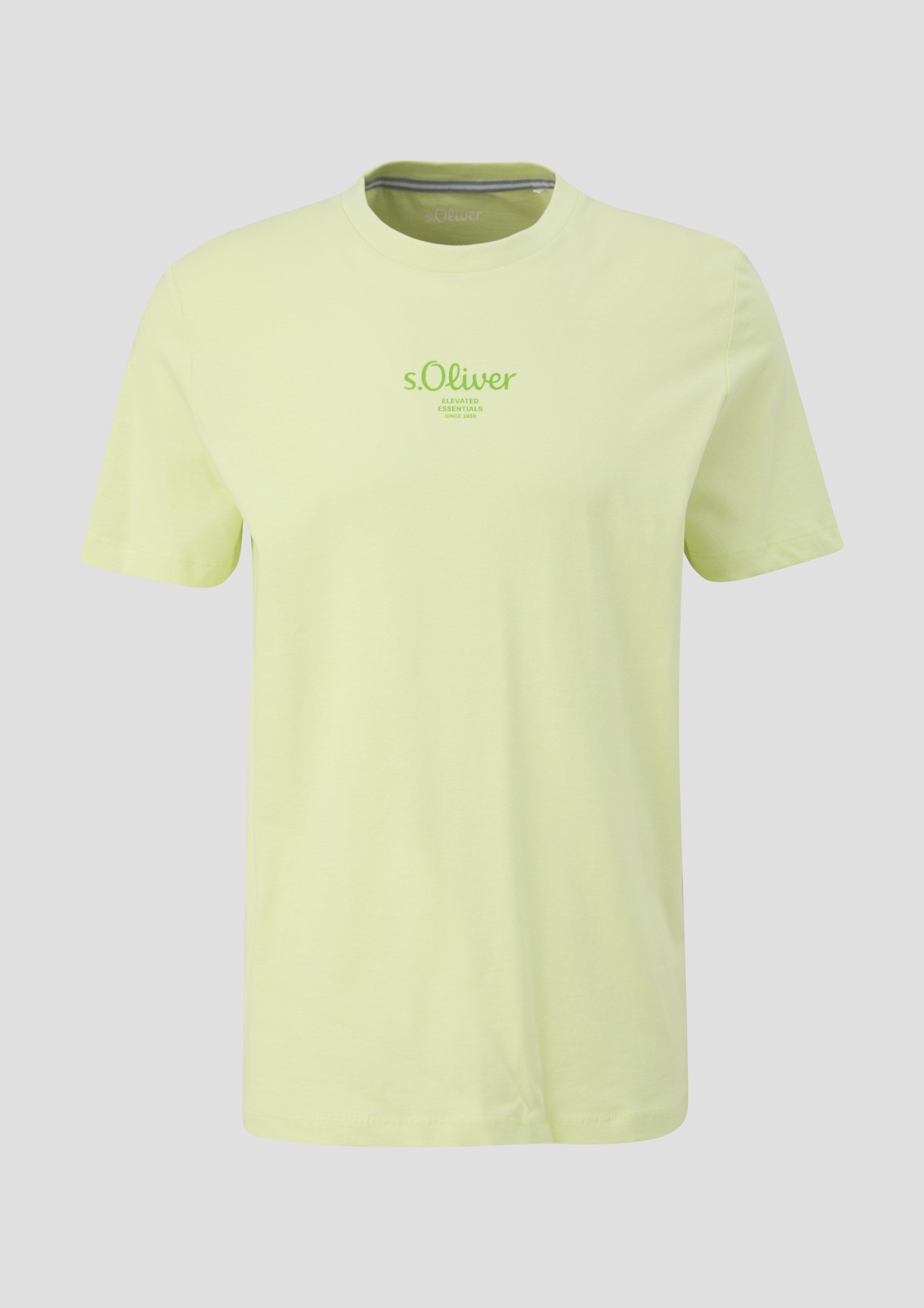 s.Oliver - T-Shirt mit Logo-Print, Herren, grün