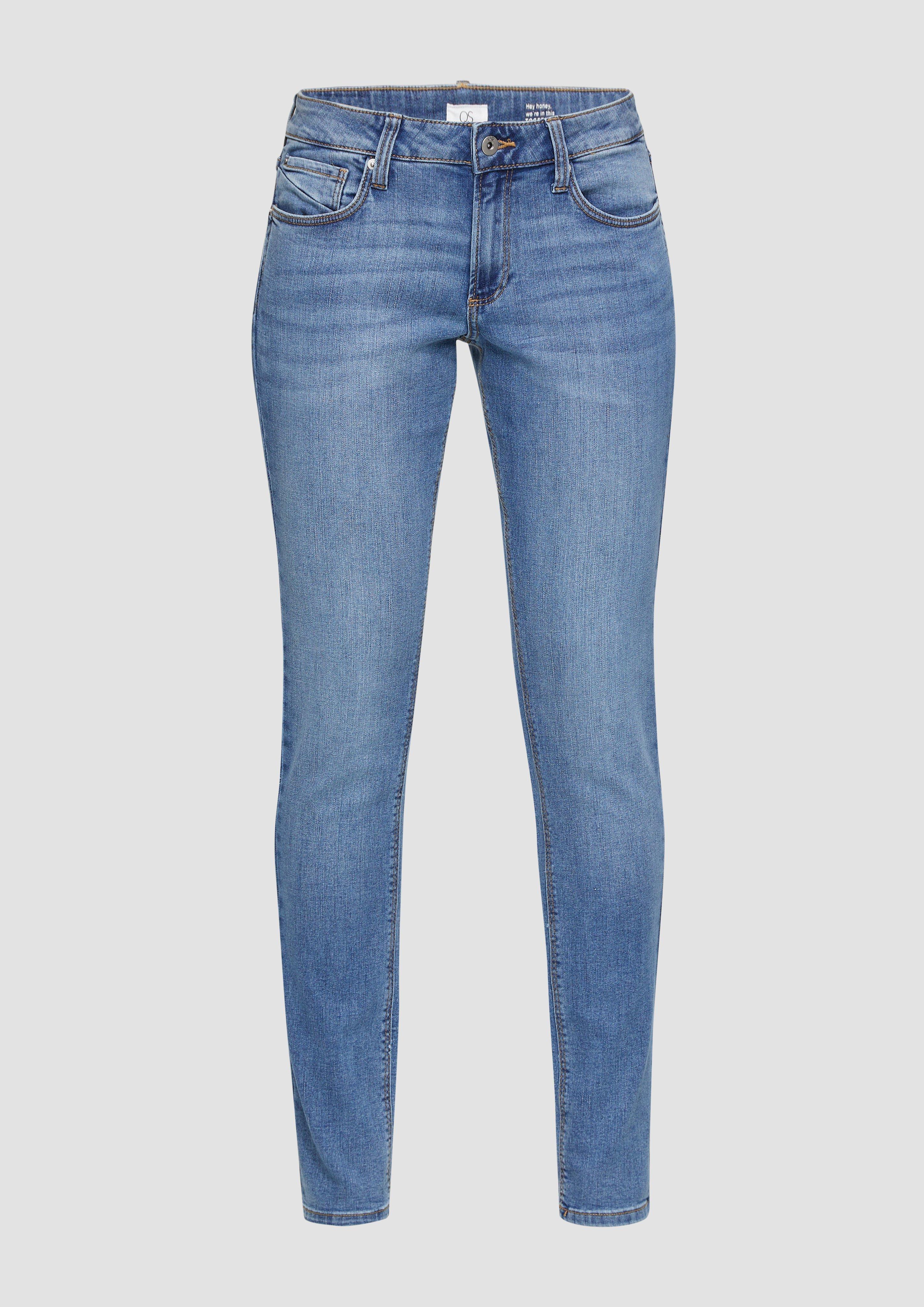 QS - Jeans Catie / Mid Rise / Slim Leg, Damen, blau