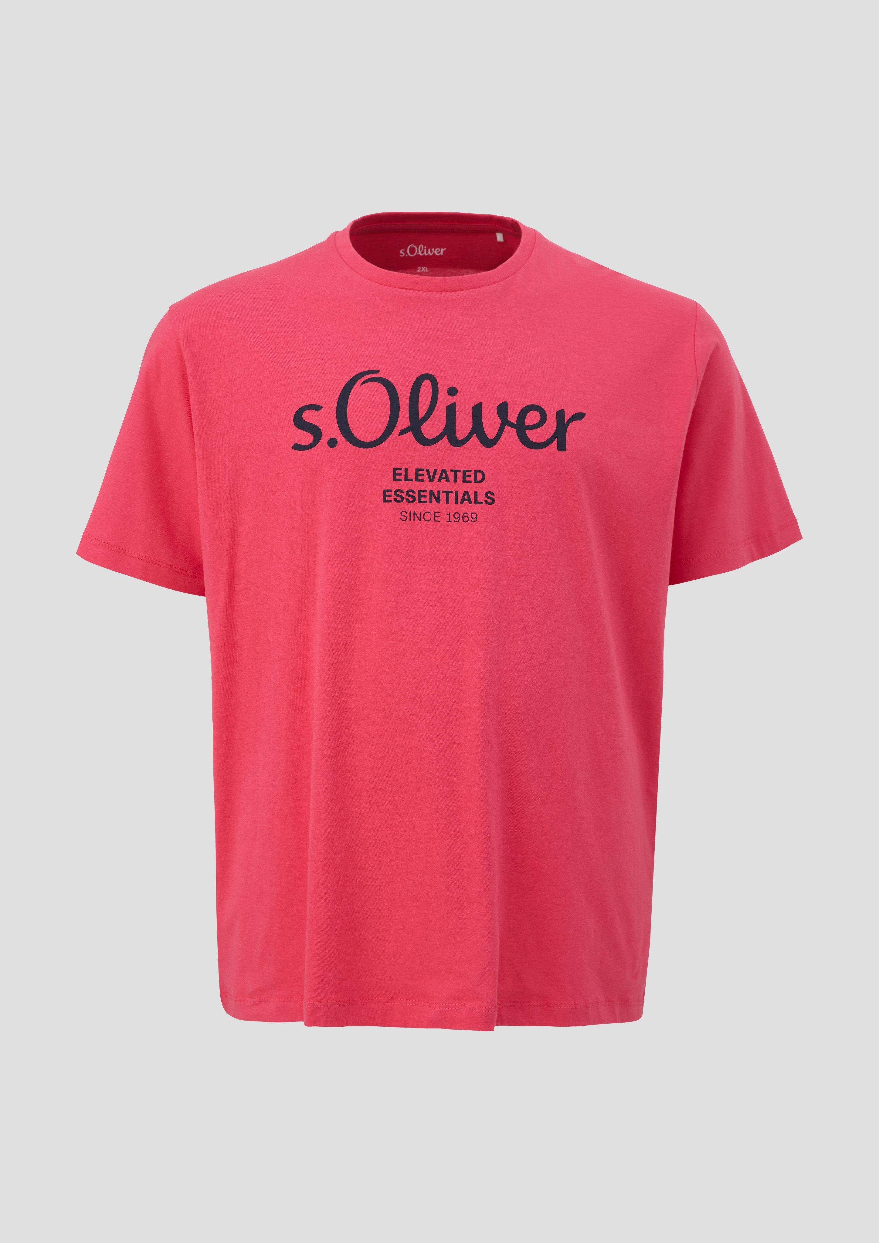 s.Oliver - T-Shirt mit Label-Print, Herren, rot