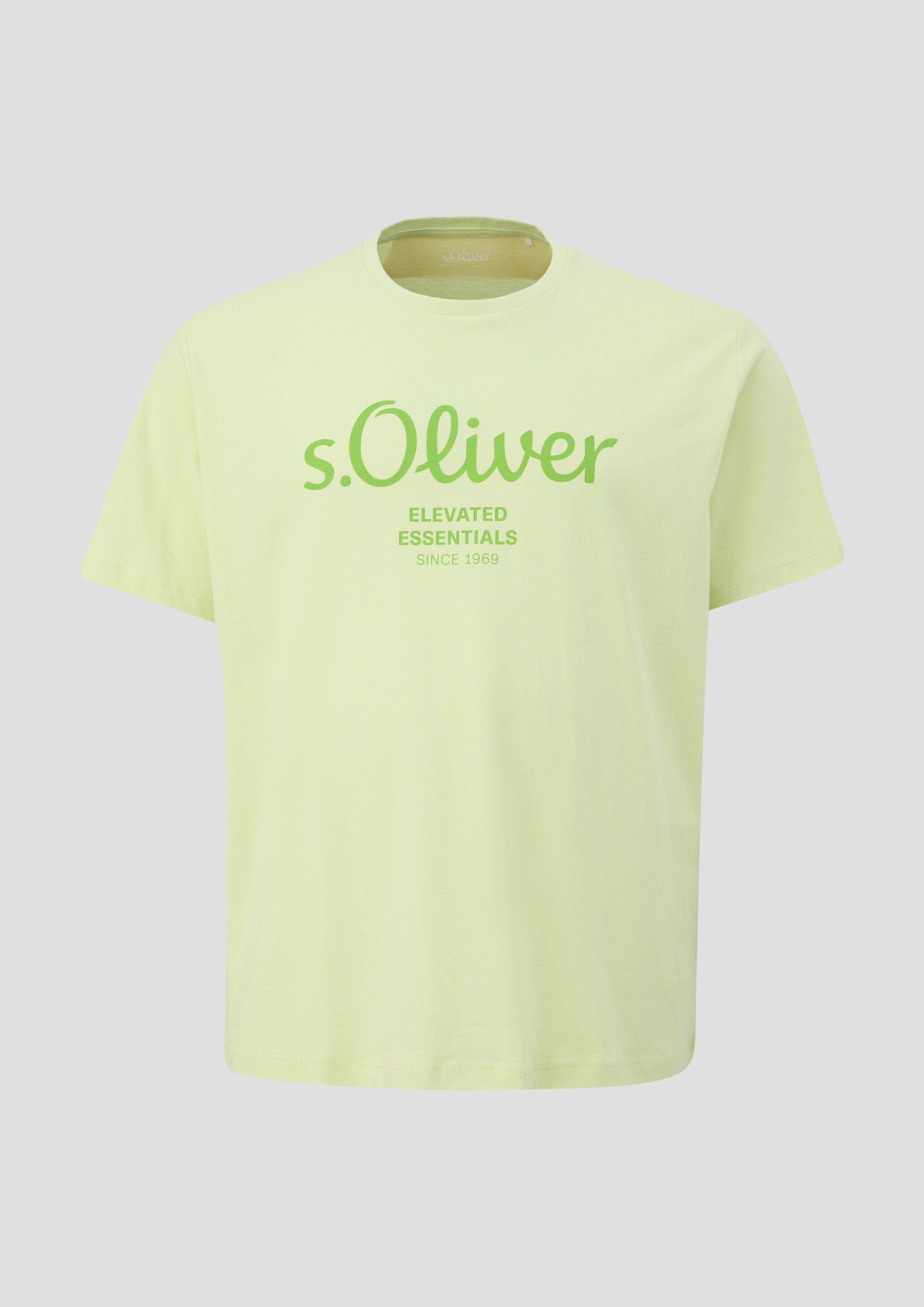 s.Oliver - T-Shirt mit Label-Print, Herren, grün