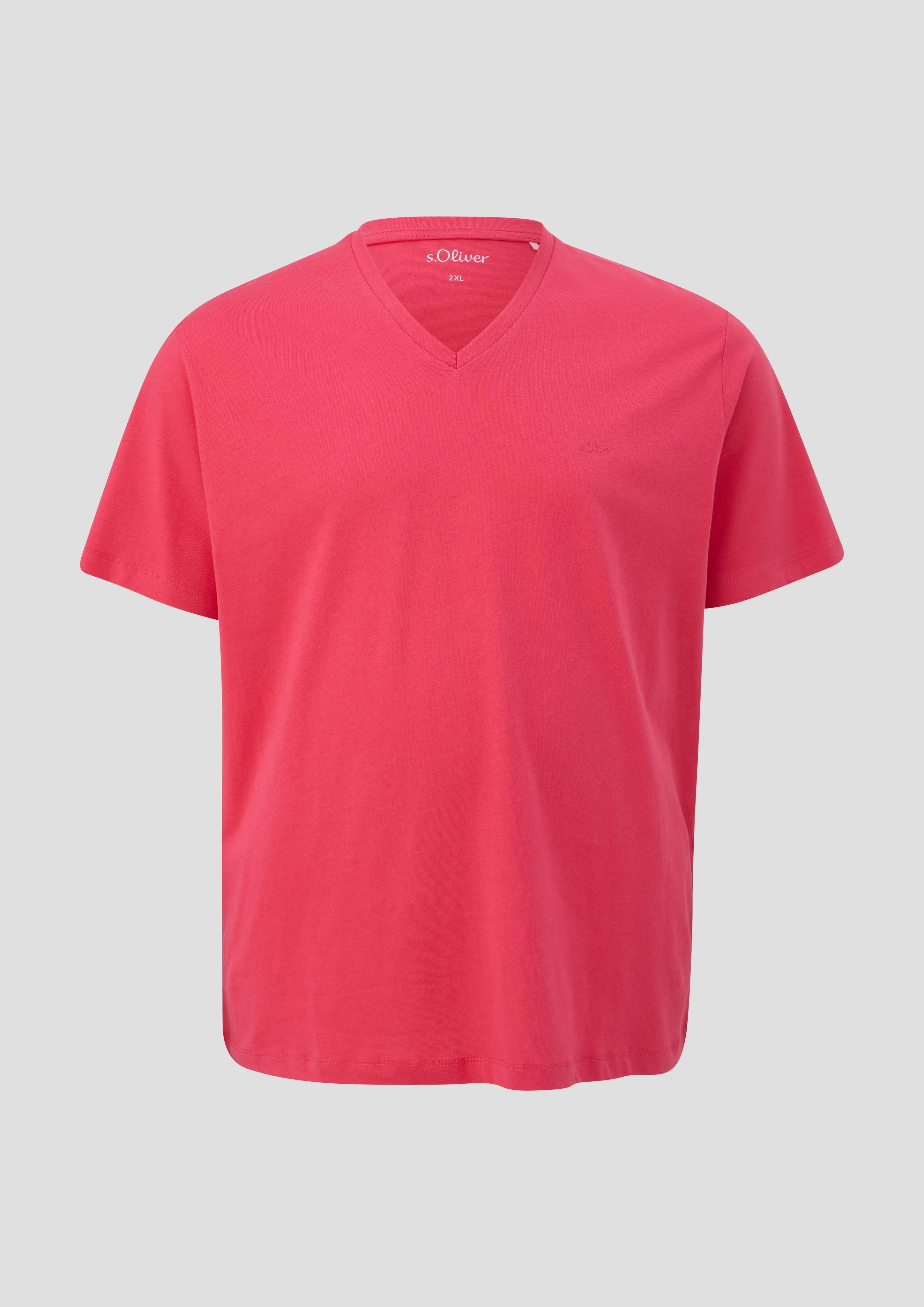 s.Oliver - T-Shirt mit V-Ausschnitt, Herren, rot