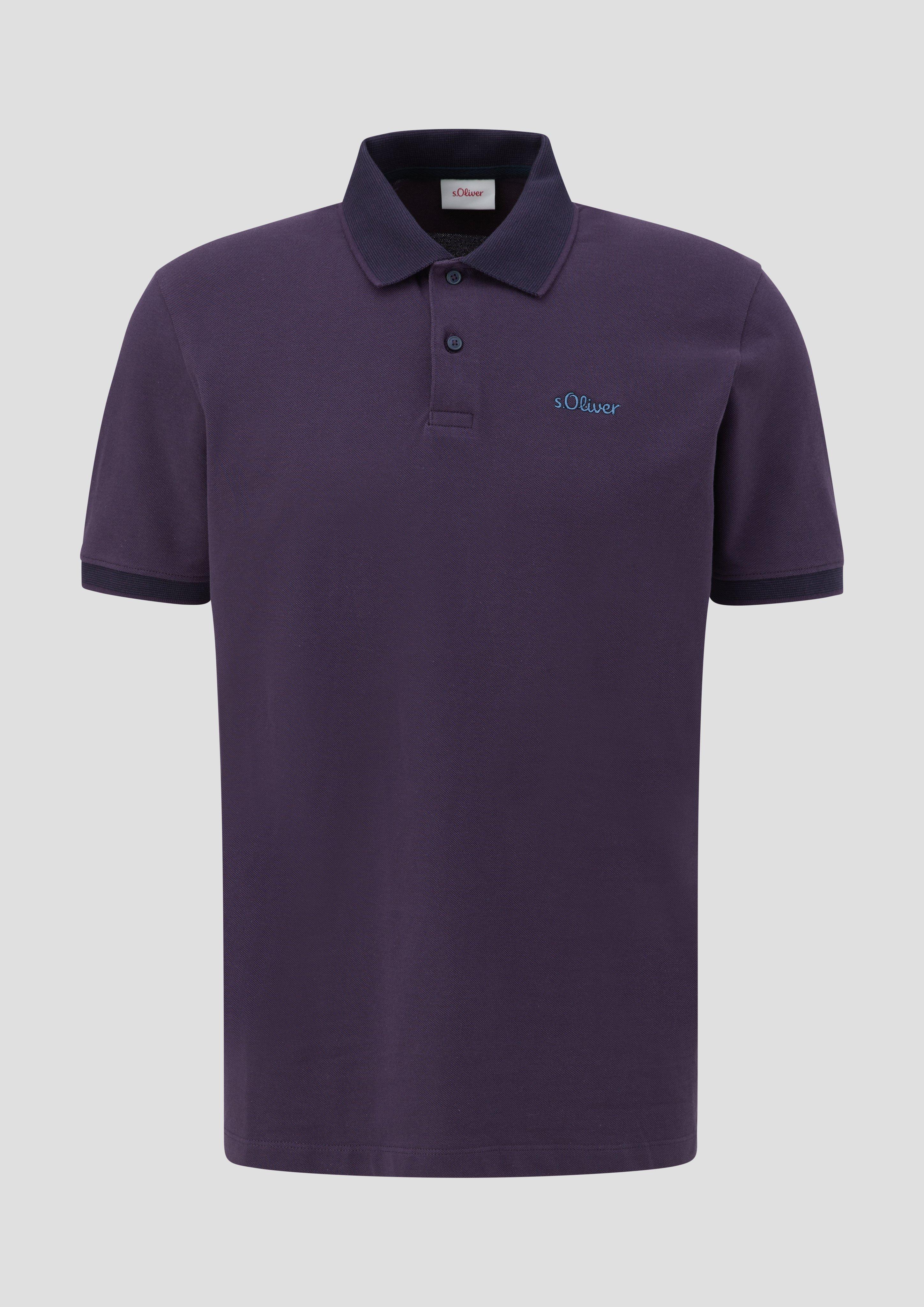 s.Oliver - Poloshirt mit Kontrast-Details, Herren, lila