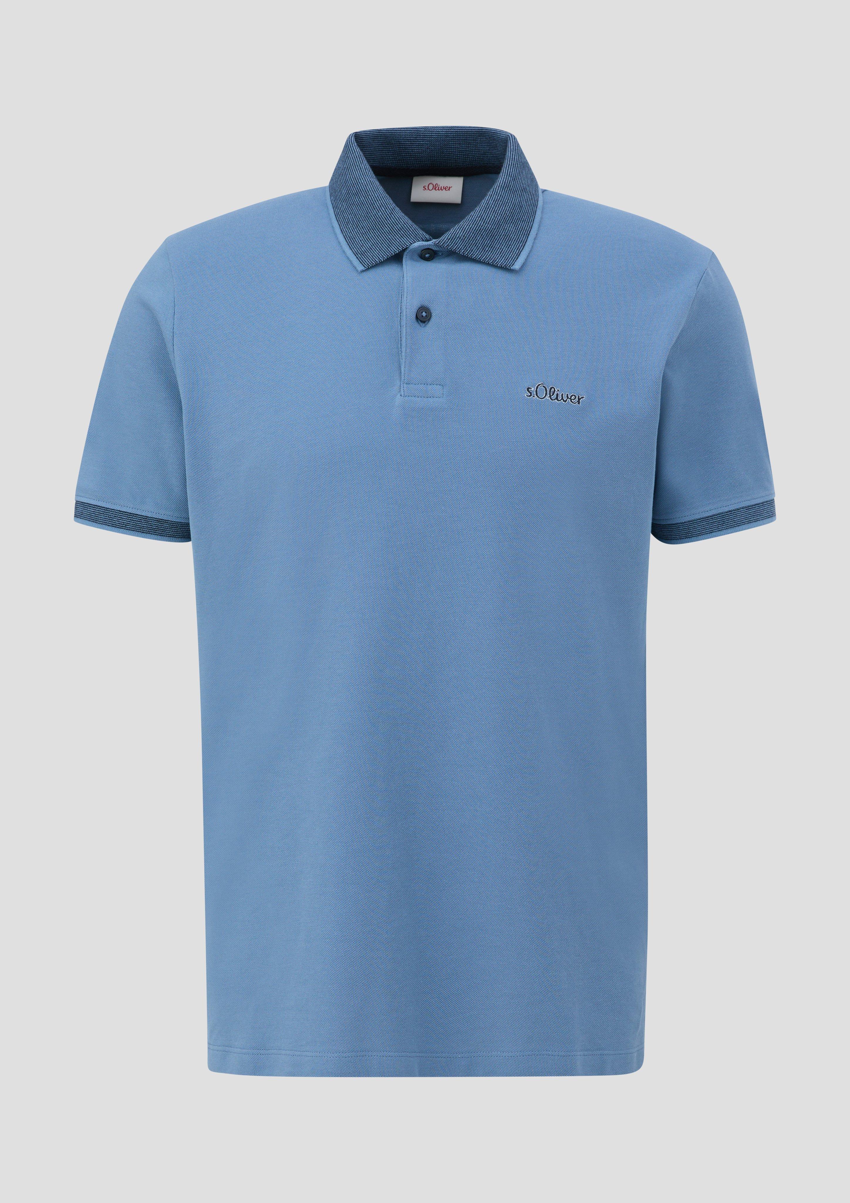 s.Oliver - Poloshirt mit Kontrast-Details, Herren, blau