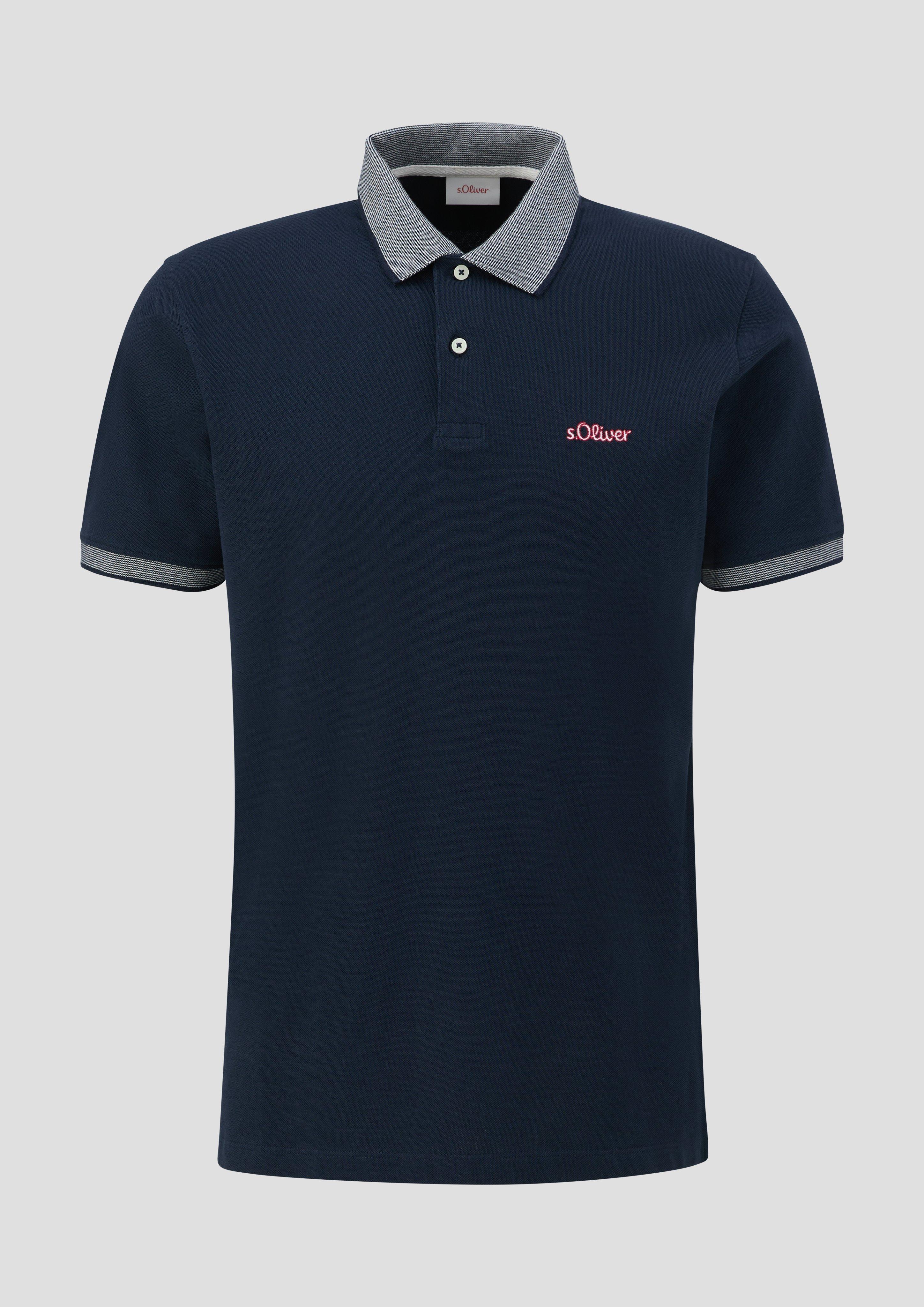 s.Oliver - Poloshirt mit Kontrast-Details, Herren, blau