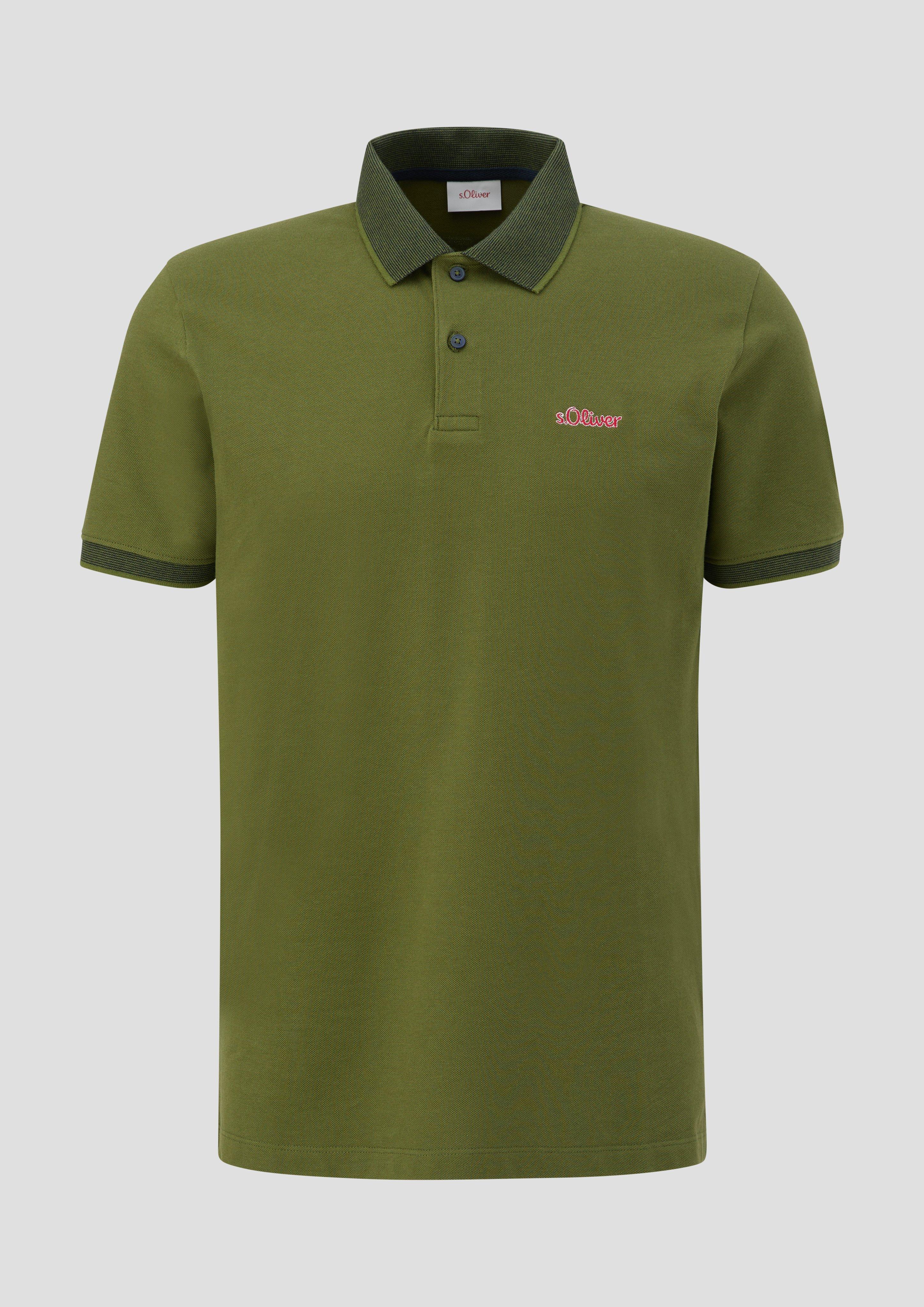 s.Oliver - Poloshirt mit Kontrast-Details, Herren, Grün