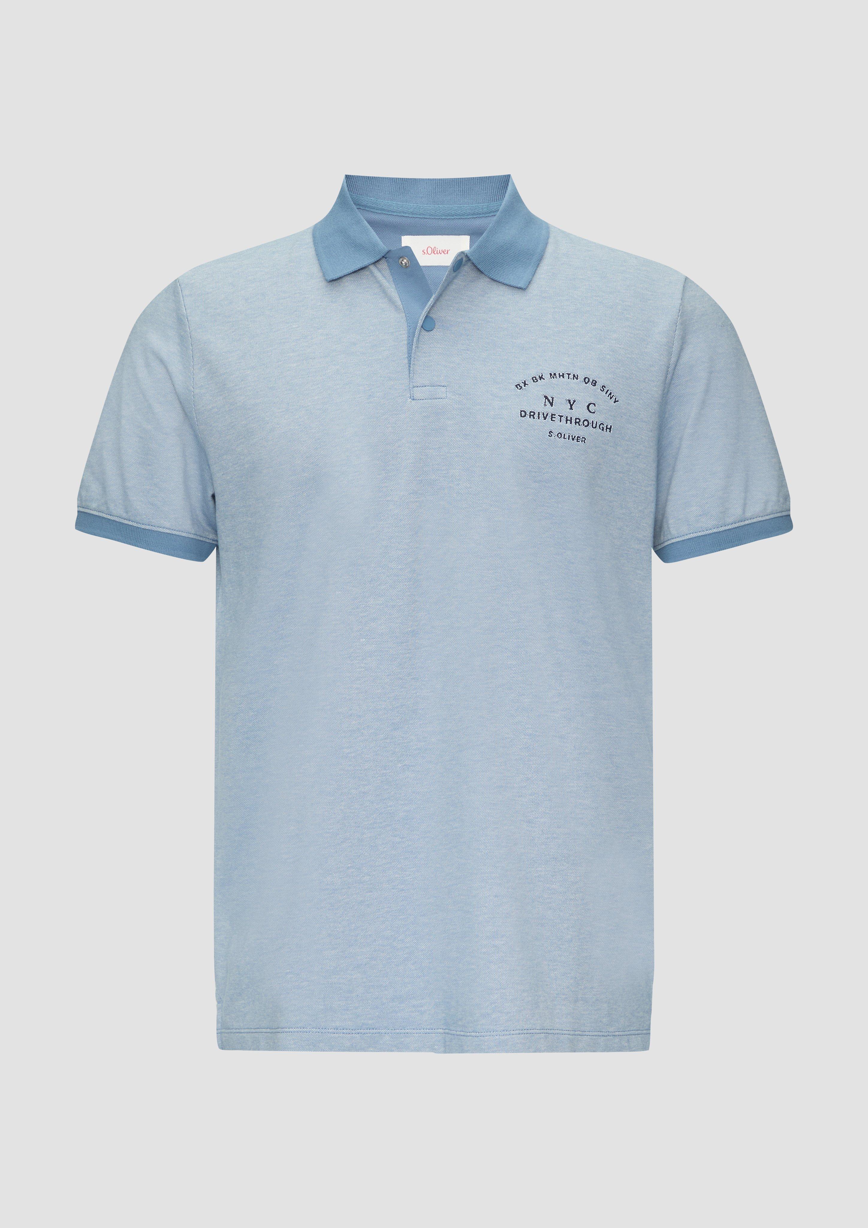 Thumbnail - s.Oliver - Poloshirt aus Baumwollpiqué mit Kontrast-Details, Herren, blau