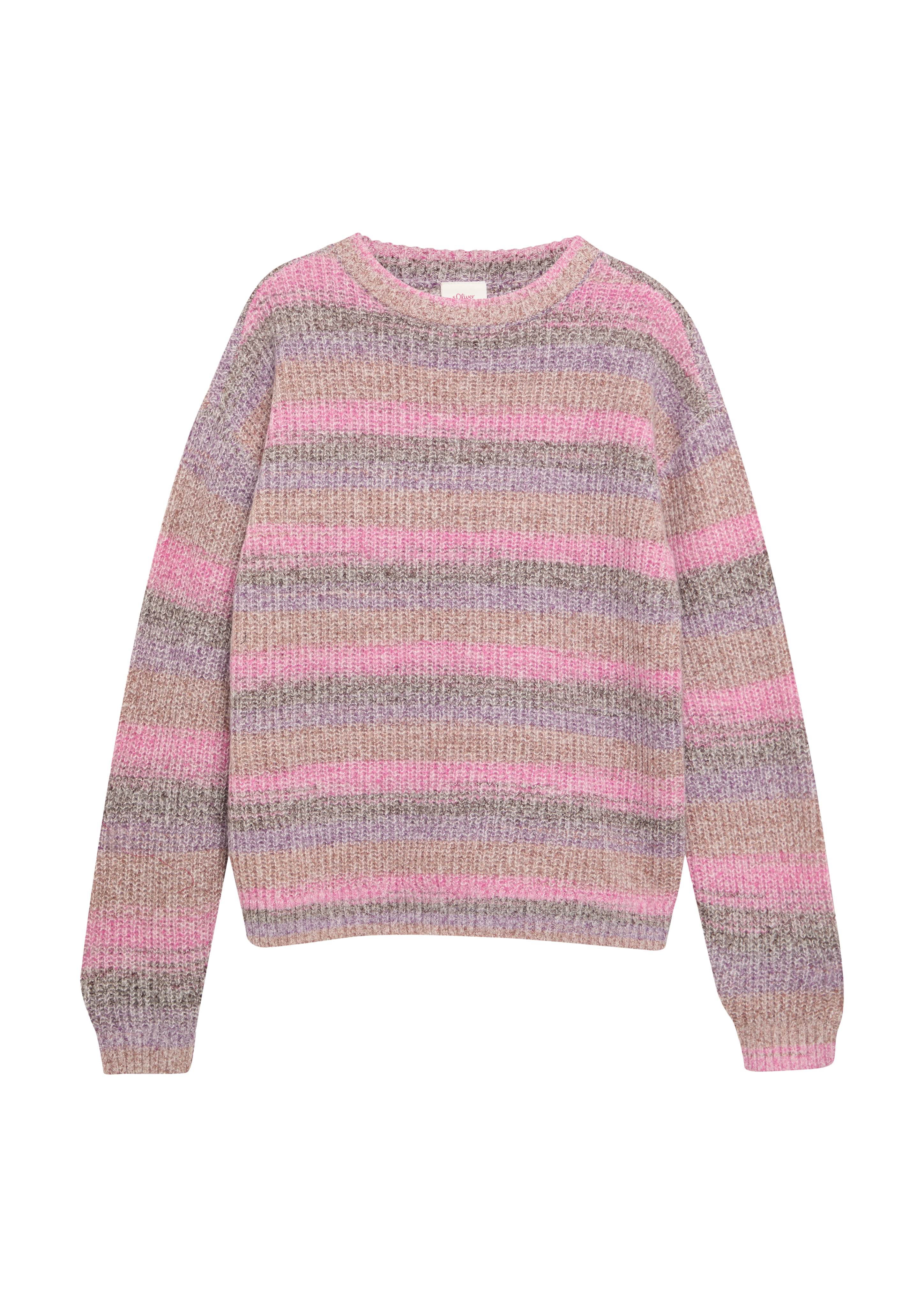 s.Oliver - Gestreifter Strickpullover im Loose Fit, Mädchen, Rosa