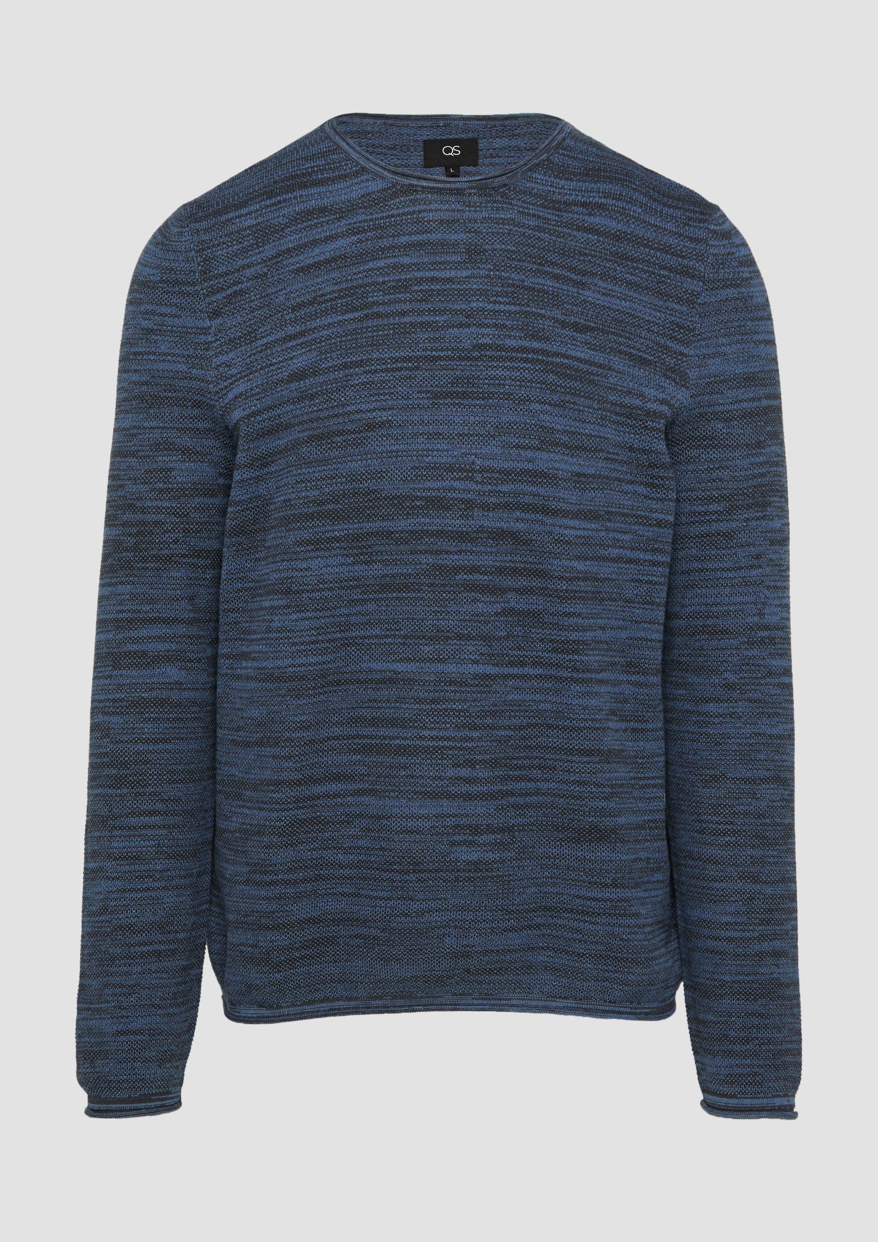 QS - Strickpullover in Melange-Optik, Herren, blau