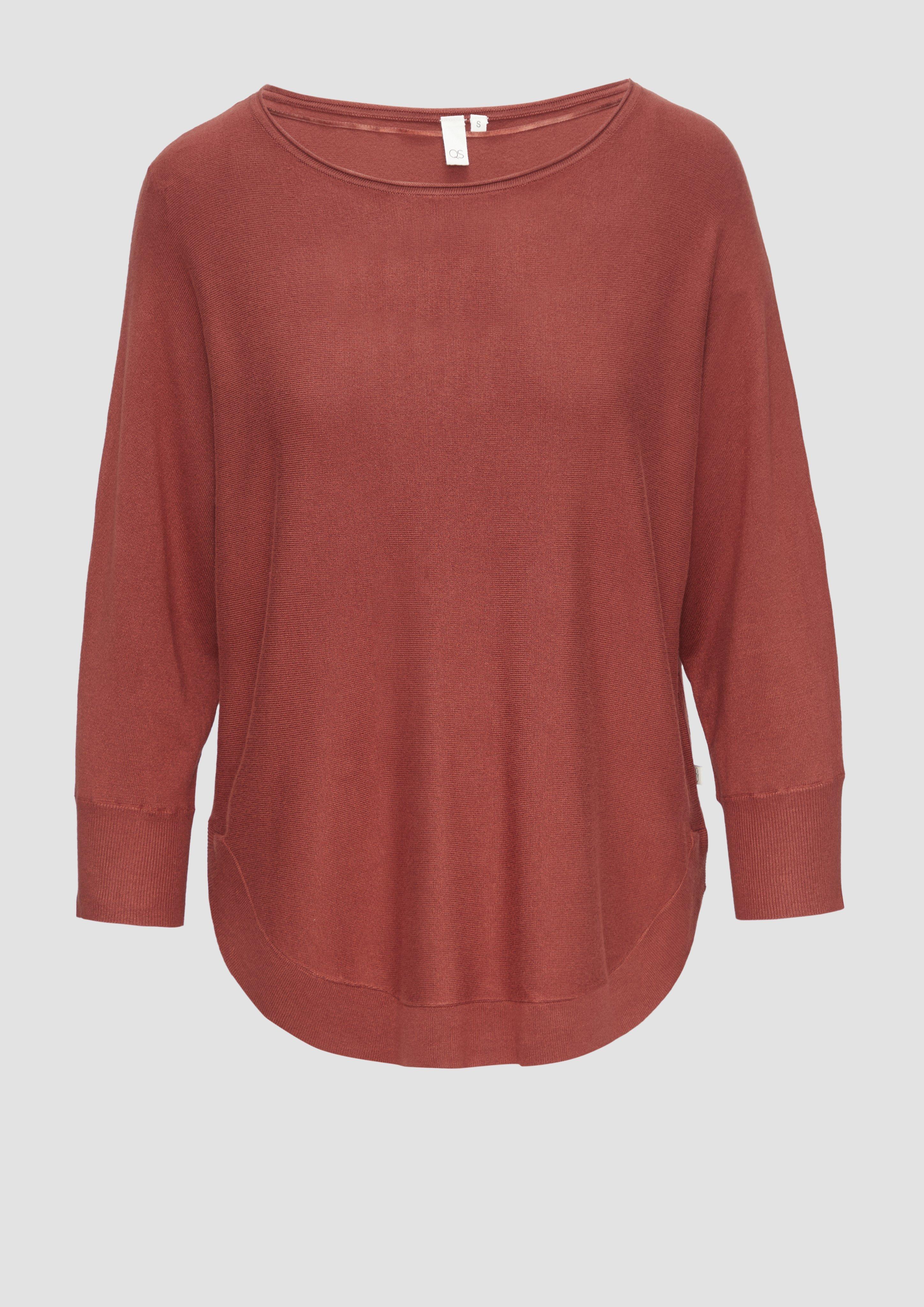 QS - Viskosemix-Pullover mit Fledermausärmeln, Damen, rot