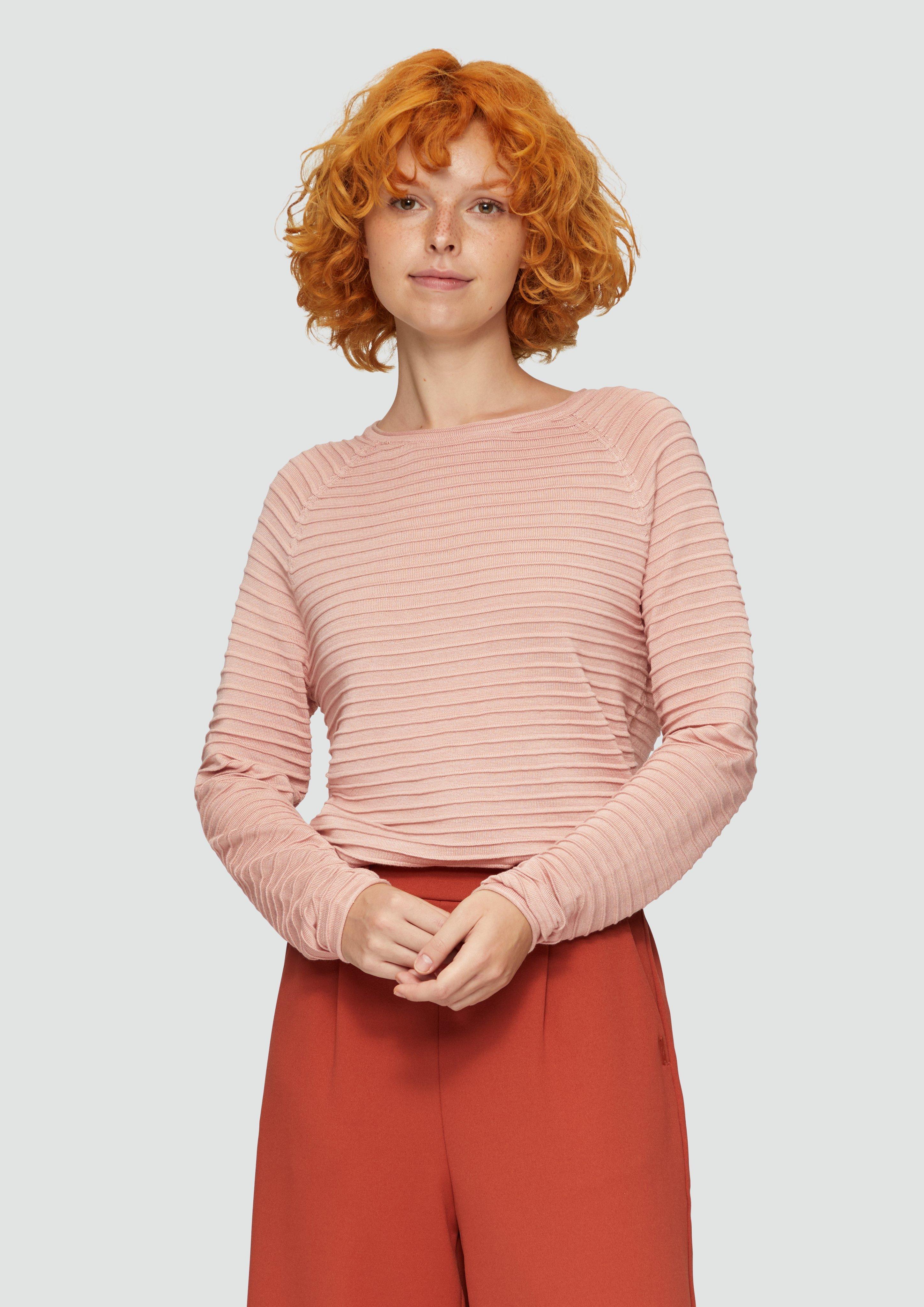 S.Oliver Pullover mit Strukturmuster aus Viskosemix