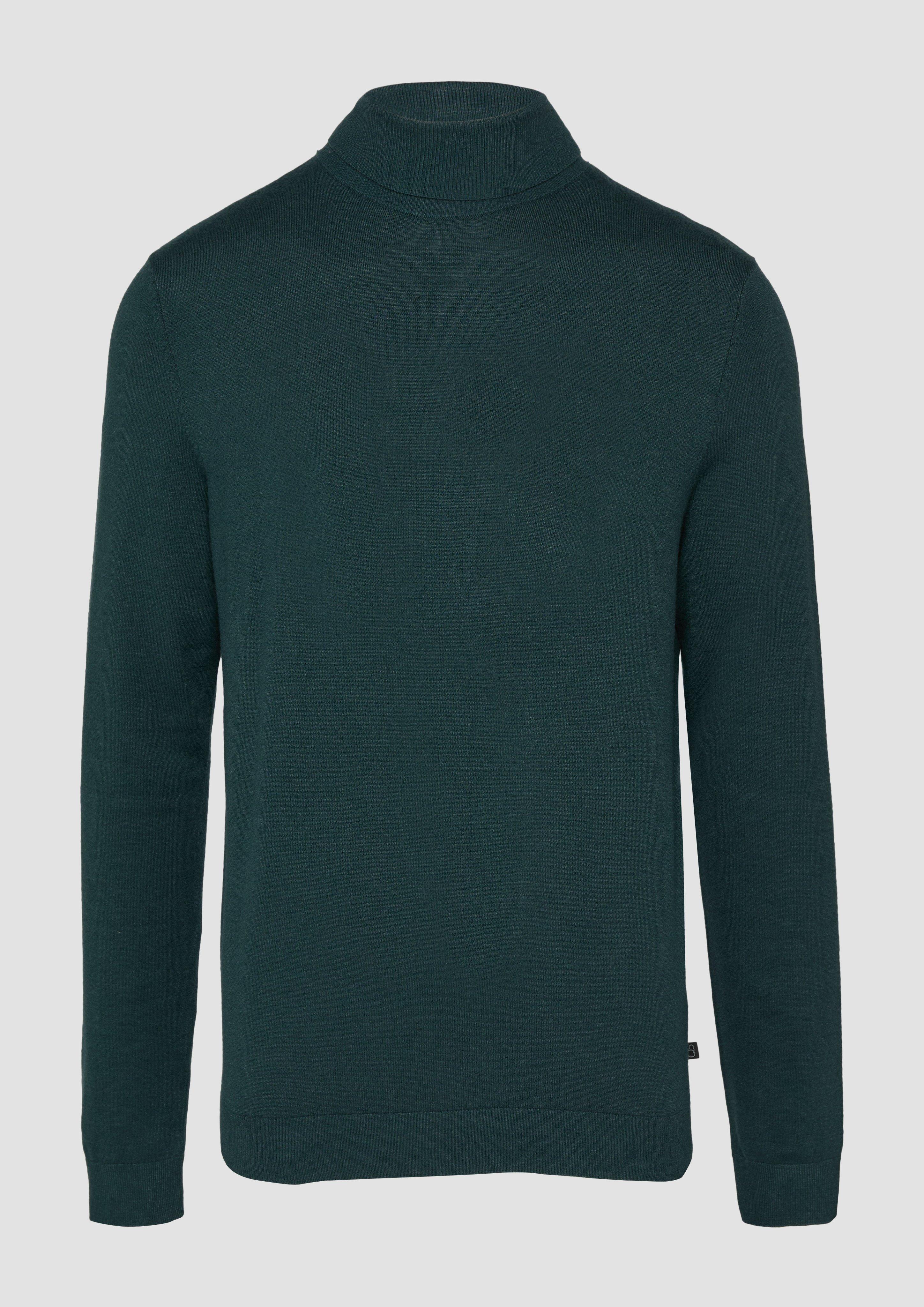 QS - Slim-Fit-Pullover mit Rollkragen, Herren, grün