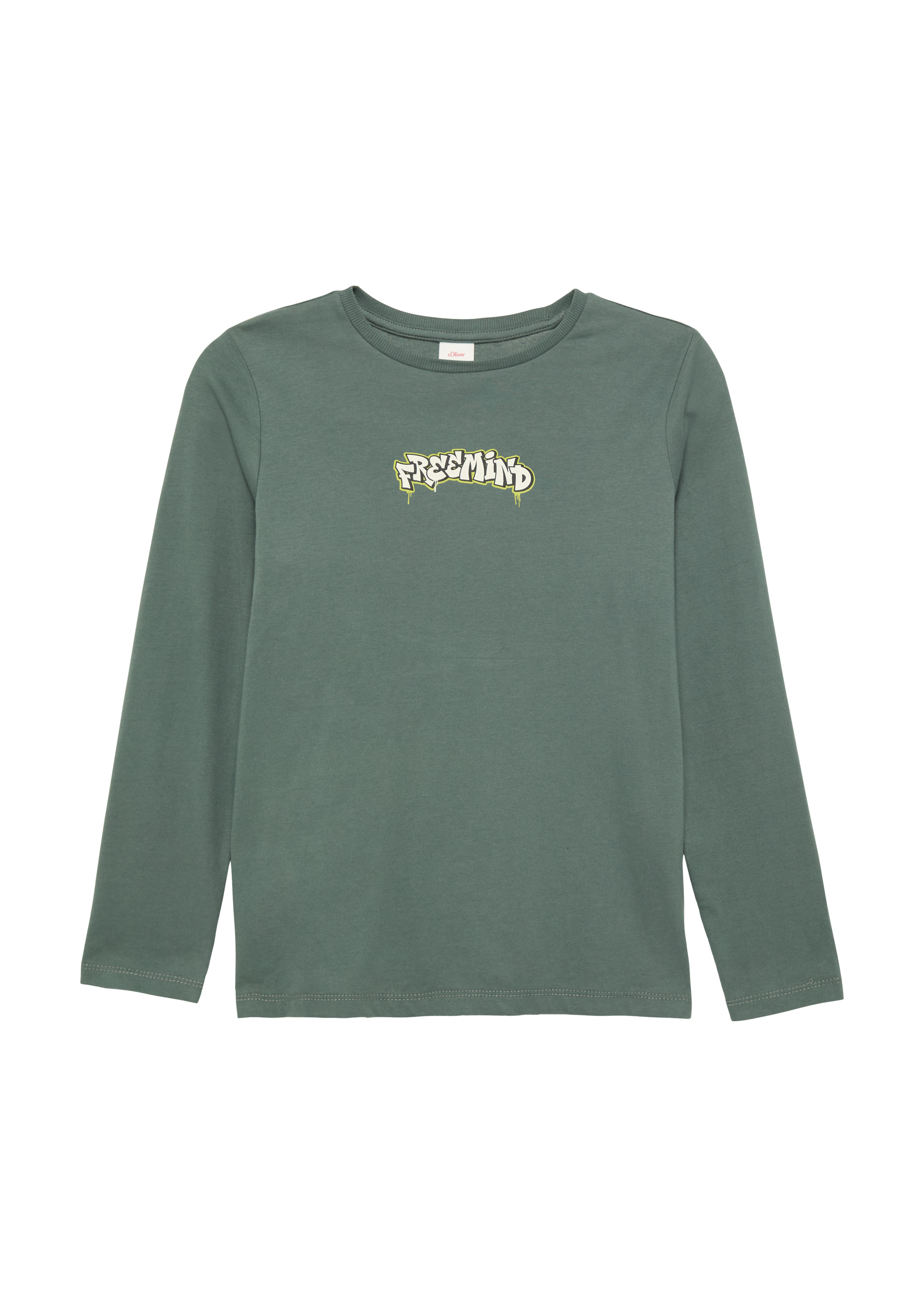 s.Oliver - Langarmshirt mit Frontprint, Jungen, grün